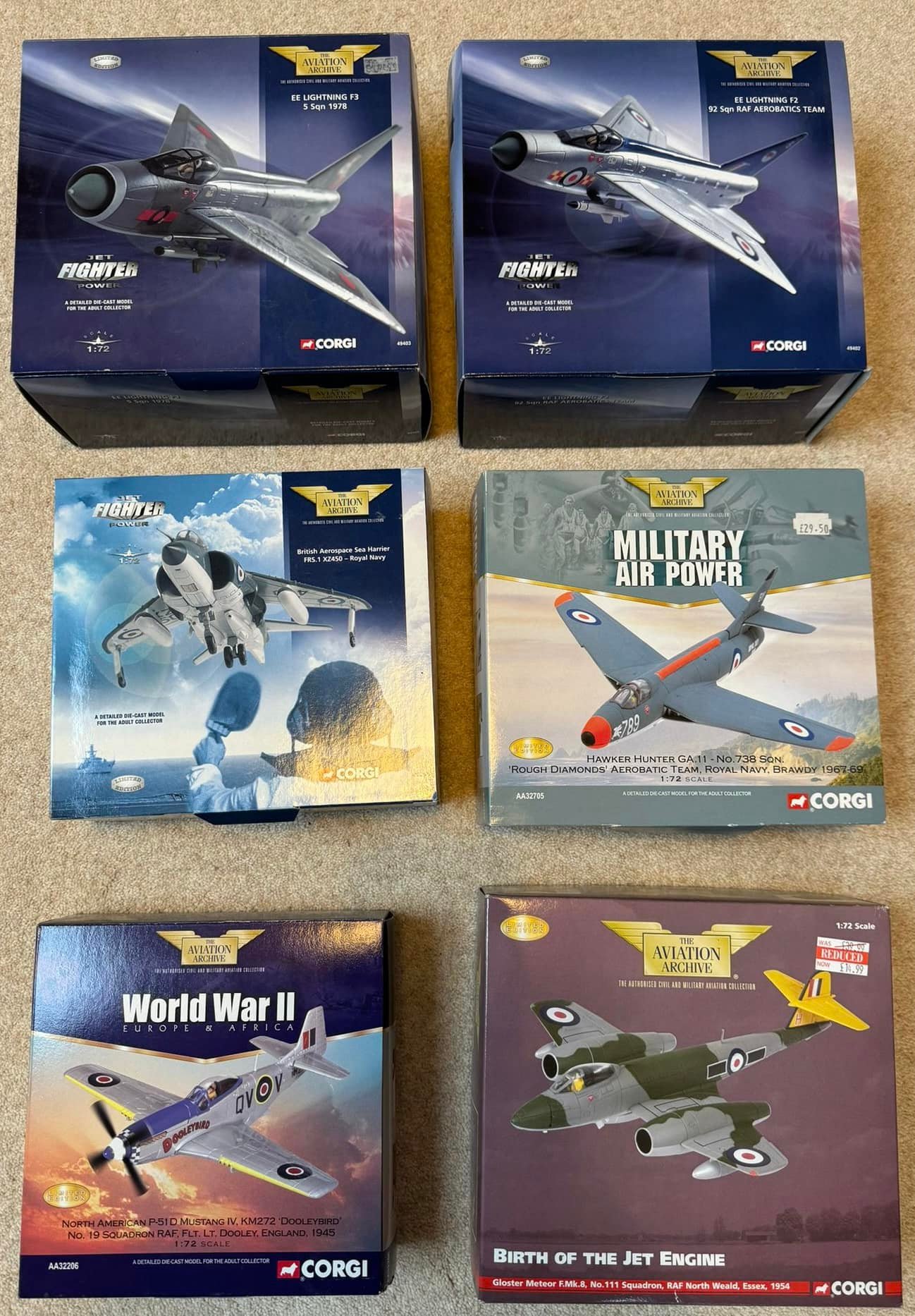 Diecast aviation models for sale from various brands