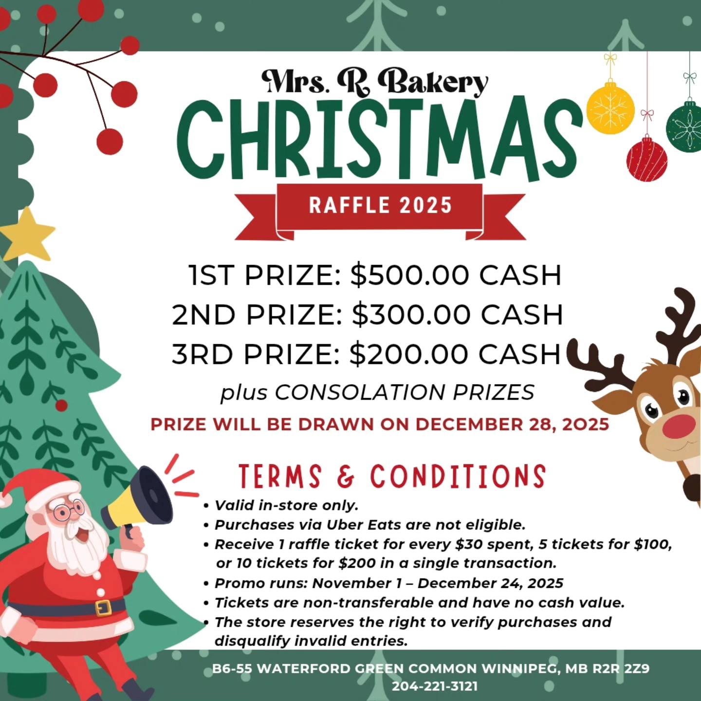 Mrs. R Bakery - 🎄 Christmas Raffle Giveaway🎄 The holidays... | Facebook