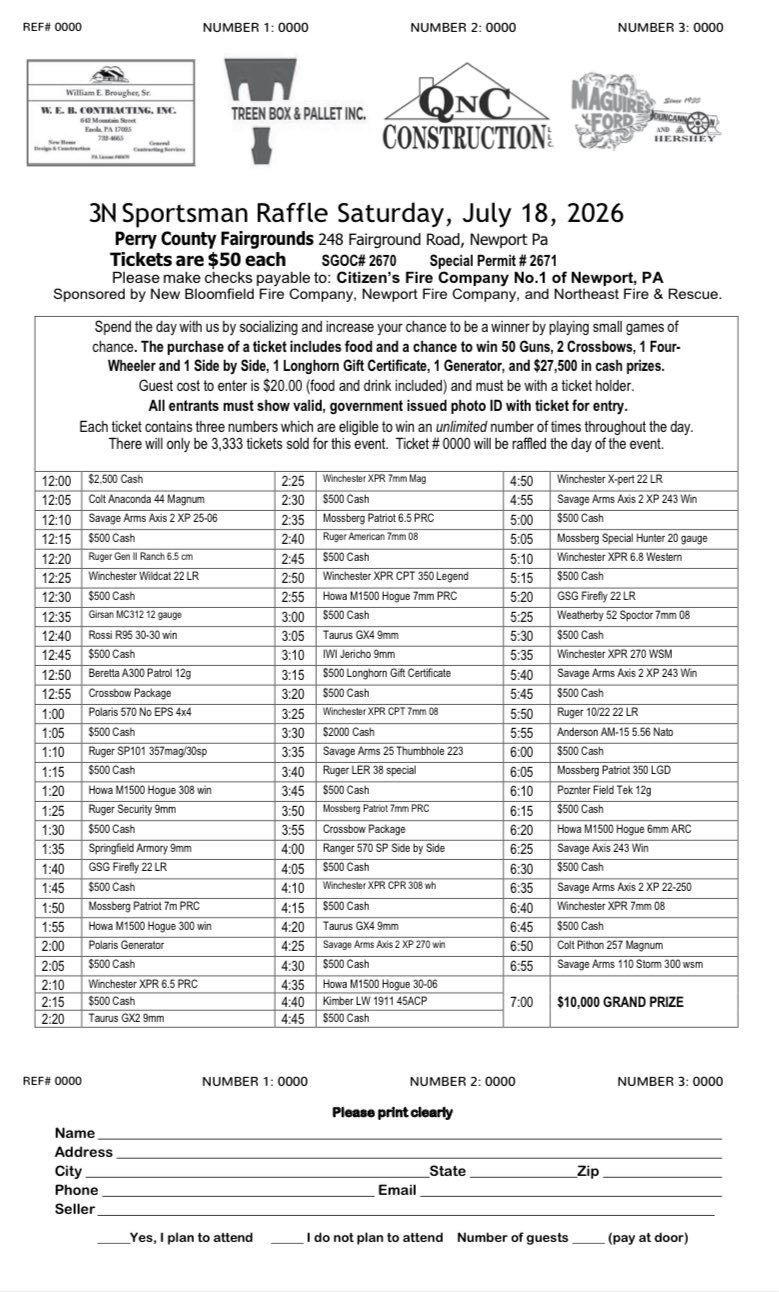 3N Sportsman Raffle