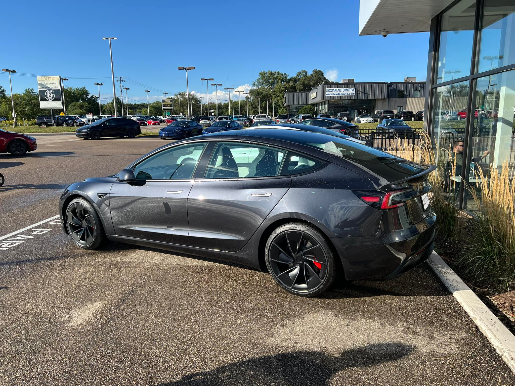 Tesla 3 on 20” TSport Line TS5 with Nitto NT555 tires. #tesla3 