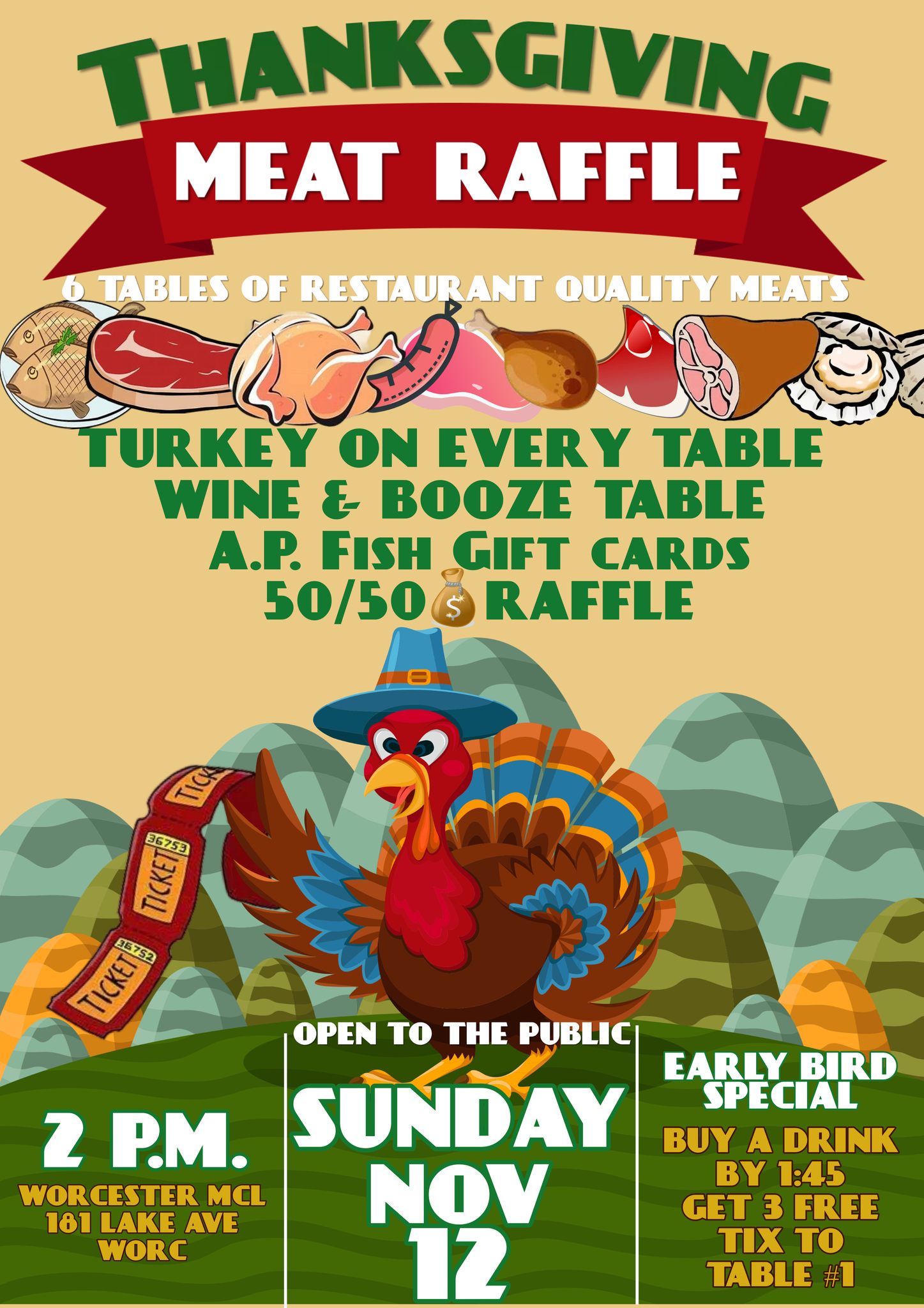 Worcester MCL - OUR ANNUAL THANKSGIVING TURKEY/MEAT RAFFLE... | Facebook