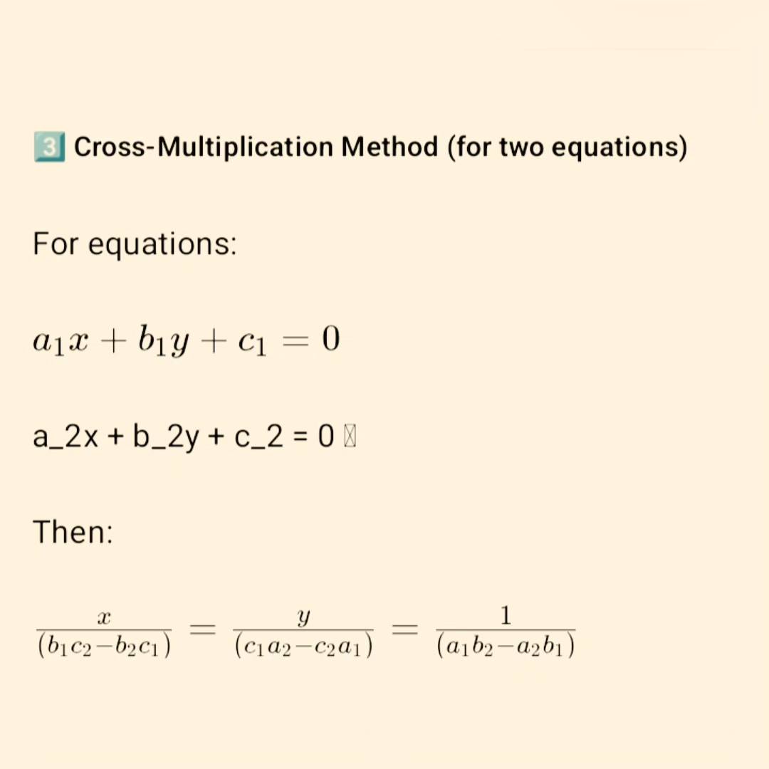 Mathematics - Cross multiplication method | Facebook