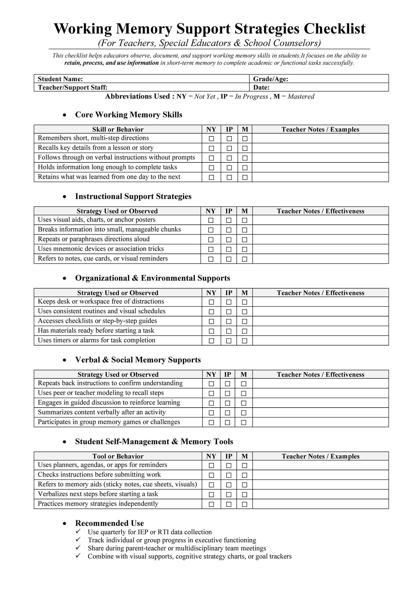 This checklist... - IEP Individualized Education Program | Facebook