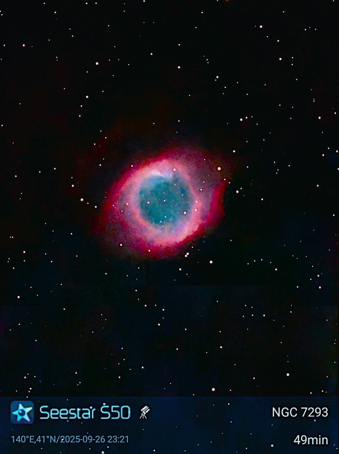夜空ページ NGC7293 らせん星雲、神の眼星雲 #SeestarS50 #EQモード #4K画質