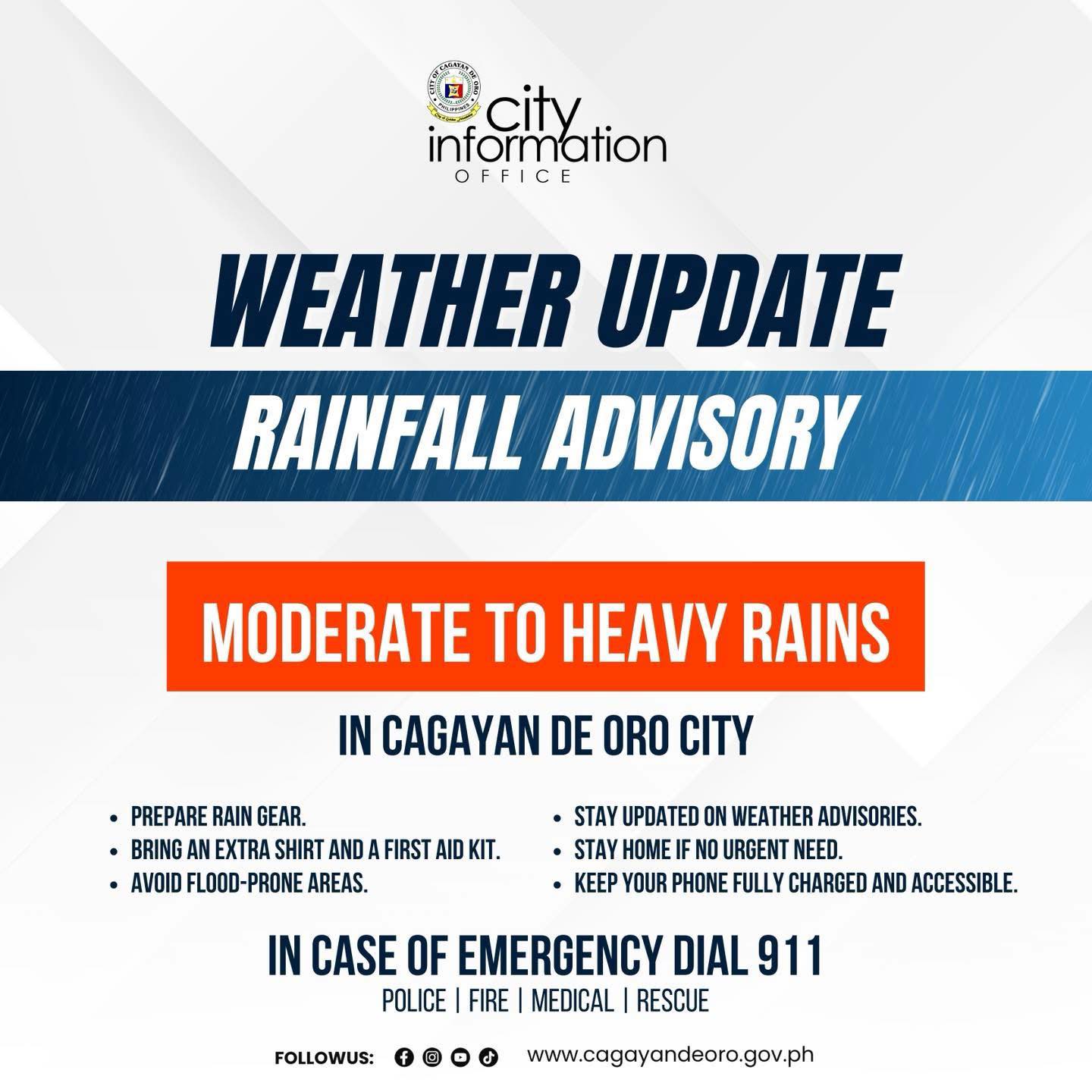 WEATHER UPDATE AS... - Cagayan de Oro City Information Office | Facebook