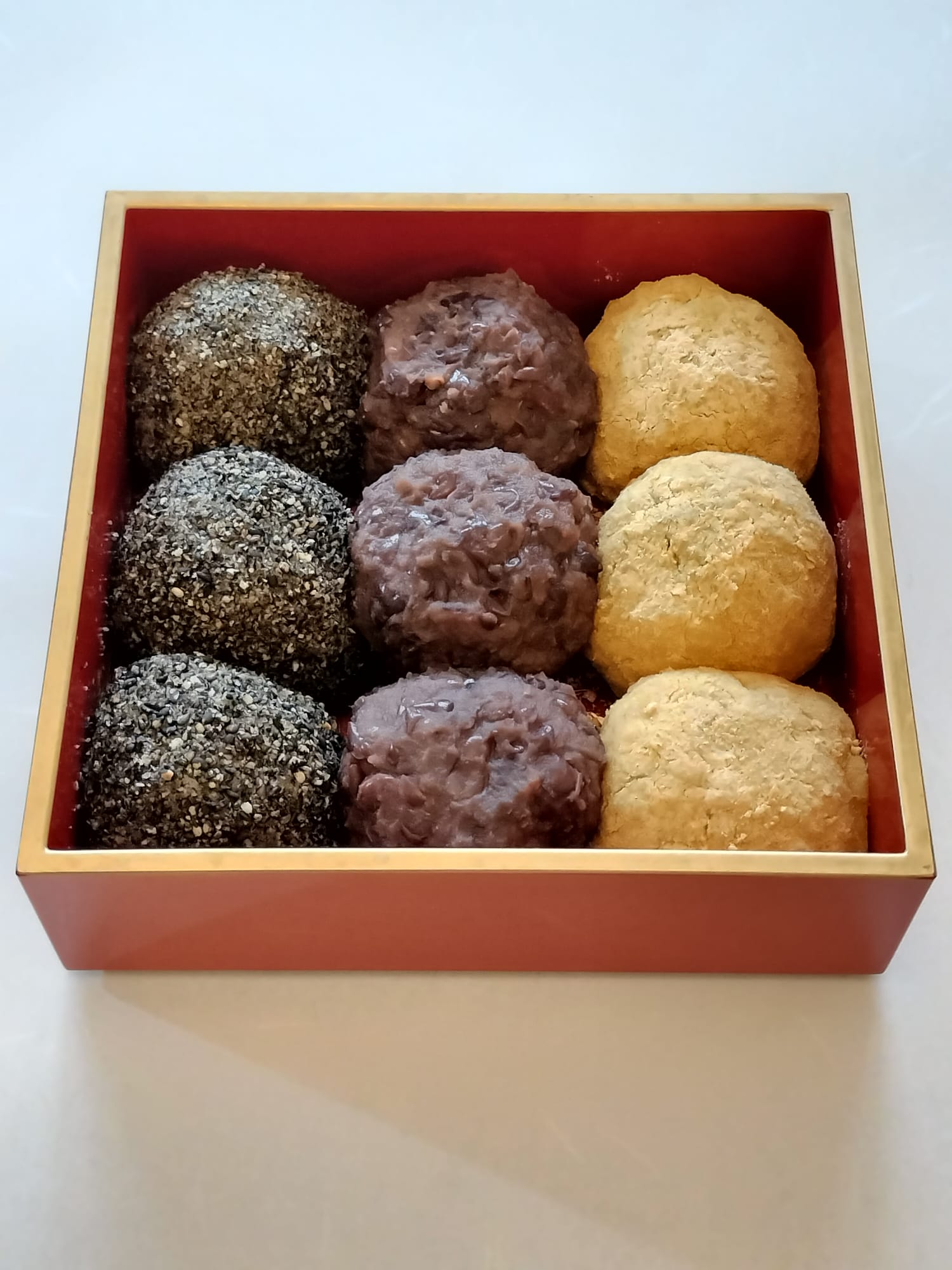 Traditional Japanese ohagi sweets for breakfast