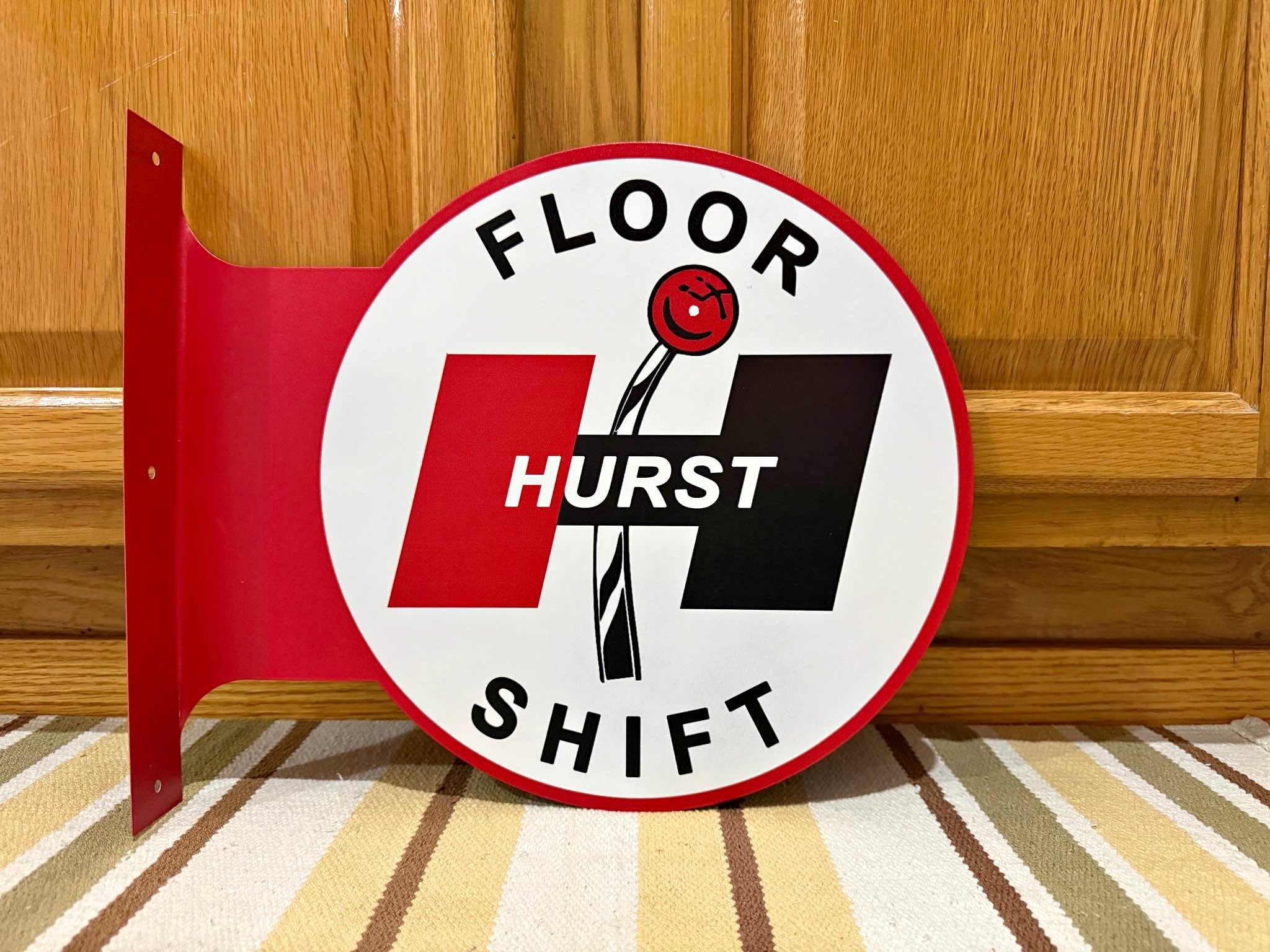 Hurst Floor Shifter Flange Sign Gas Oil Parts Garage Vintage Style Wall ...