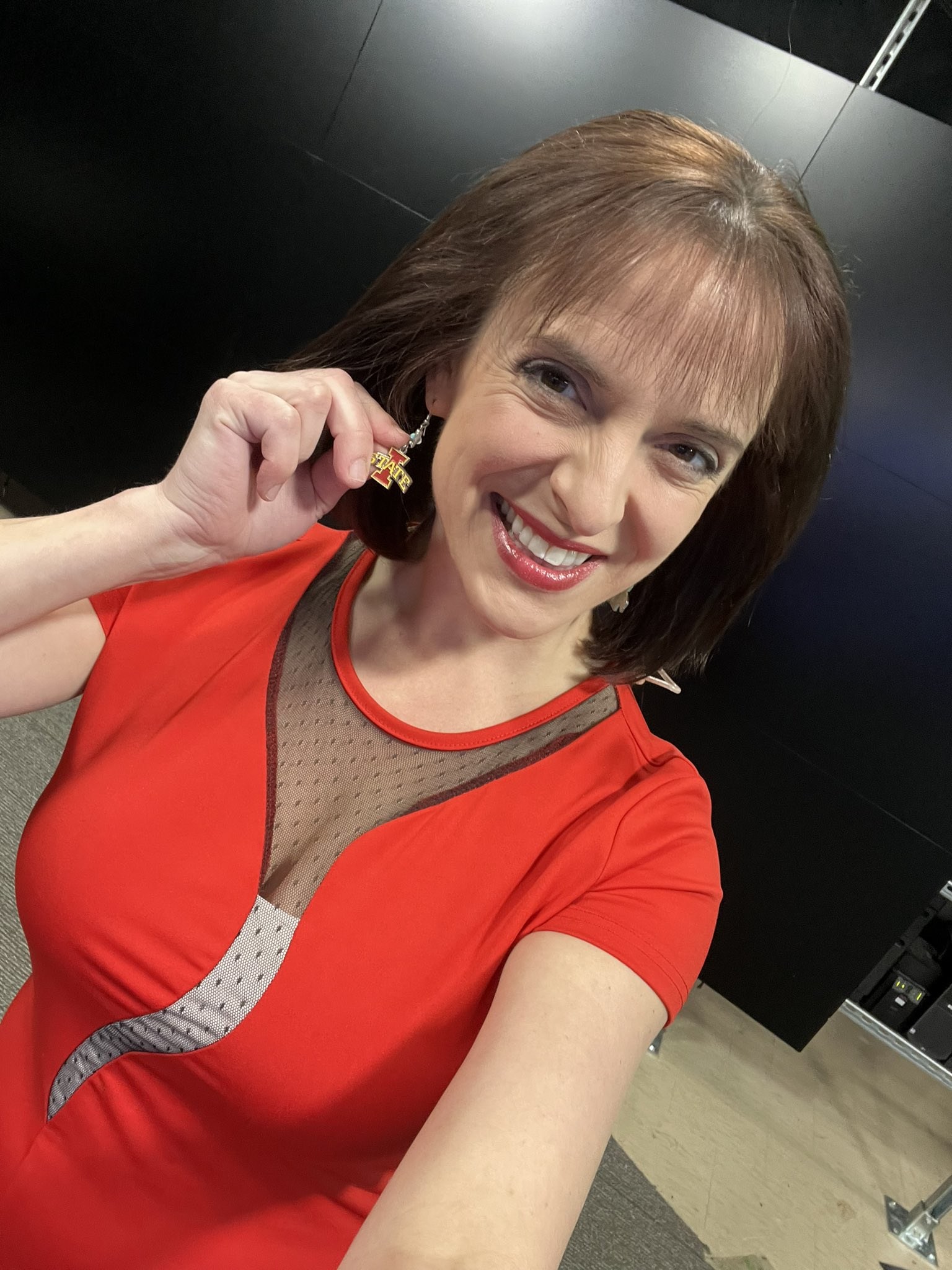 Jesse - Wearing my Cyclone dress and Iowa State earrings for today's ...