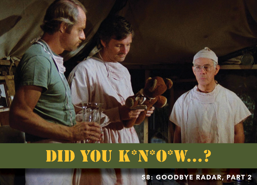 MASH - “Goodbye Radar” was the last script written for M*A*S*H by the ...