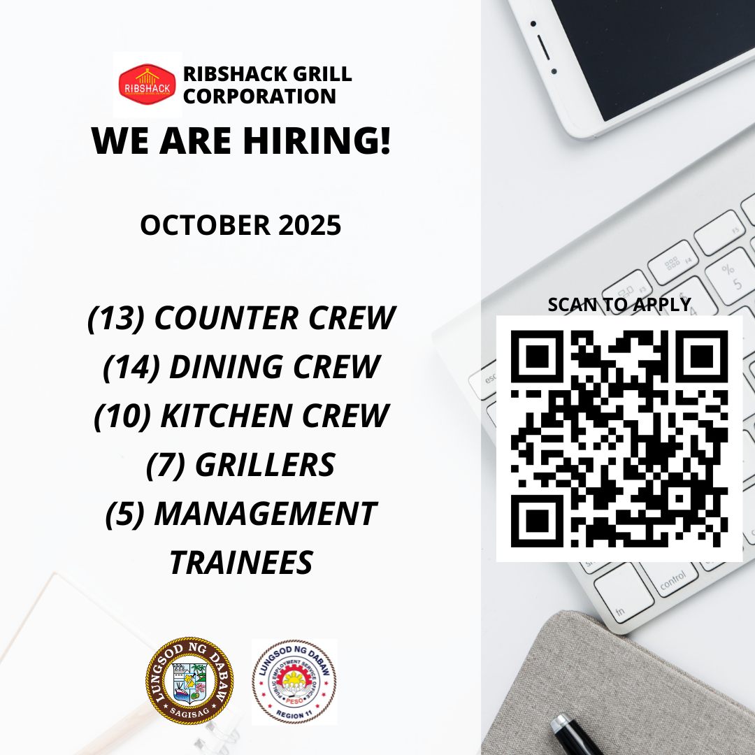 Job Hiring Buhangin | RIBSHACK GRILL CORPORATION/ UNIT 147-149 SM ...