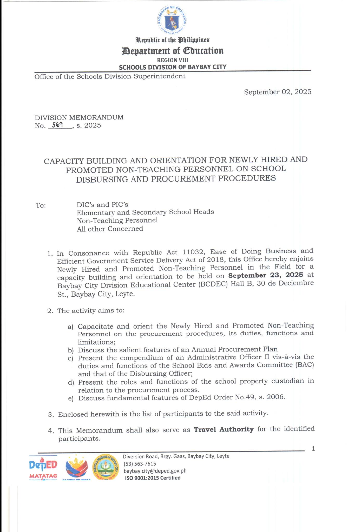 Recs Senag - DM NO 569, S. 2025 CAPACITY BUILDING AND... | Facebook