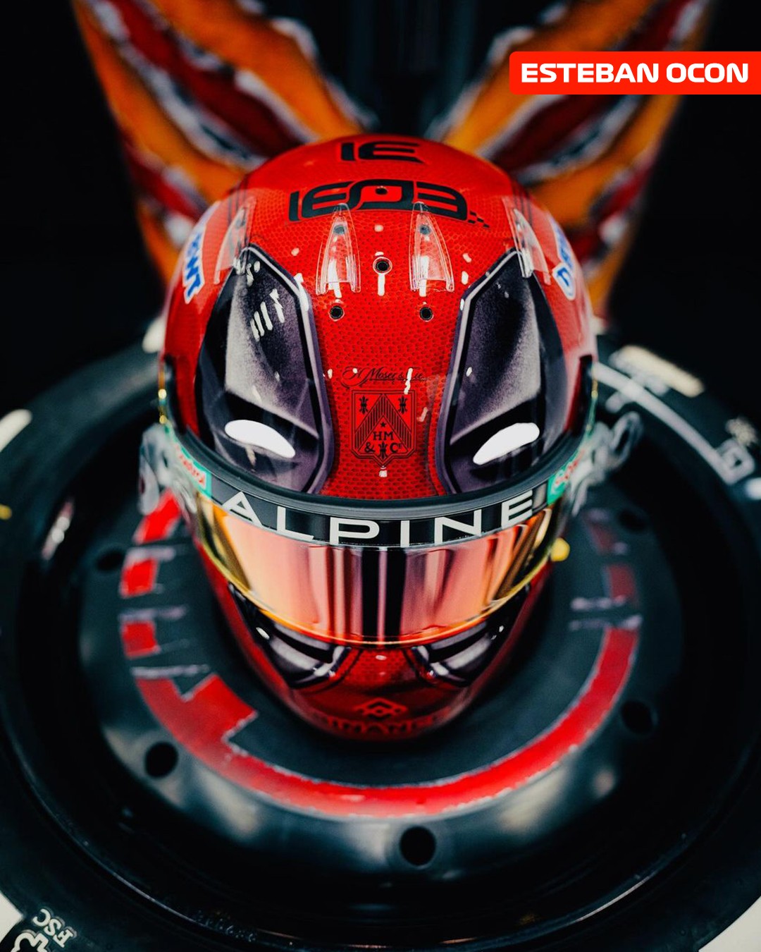 f1 style motorcycle helmets Zhou Guanyu 2023 Austin GP Full-Scale 1:1 Replica Helmet celebrating Esteban Ocon’s exciting 2025 season with Haas F1 Team. Racing in style 🔥 Check