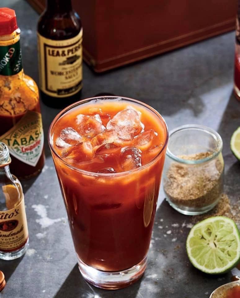 Aldi Bloody Mary recipe with V8 and garnishes