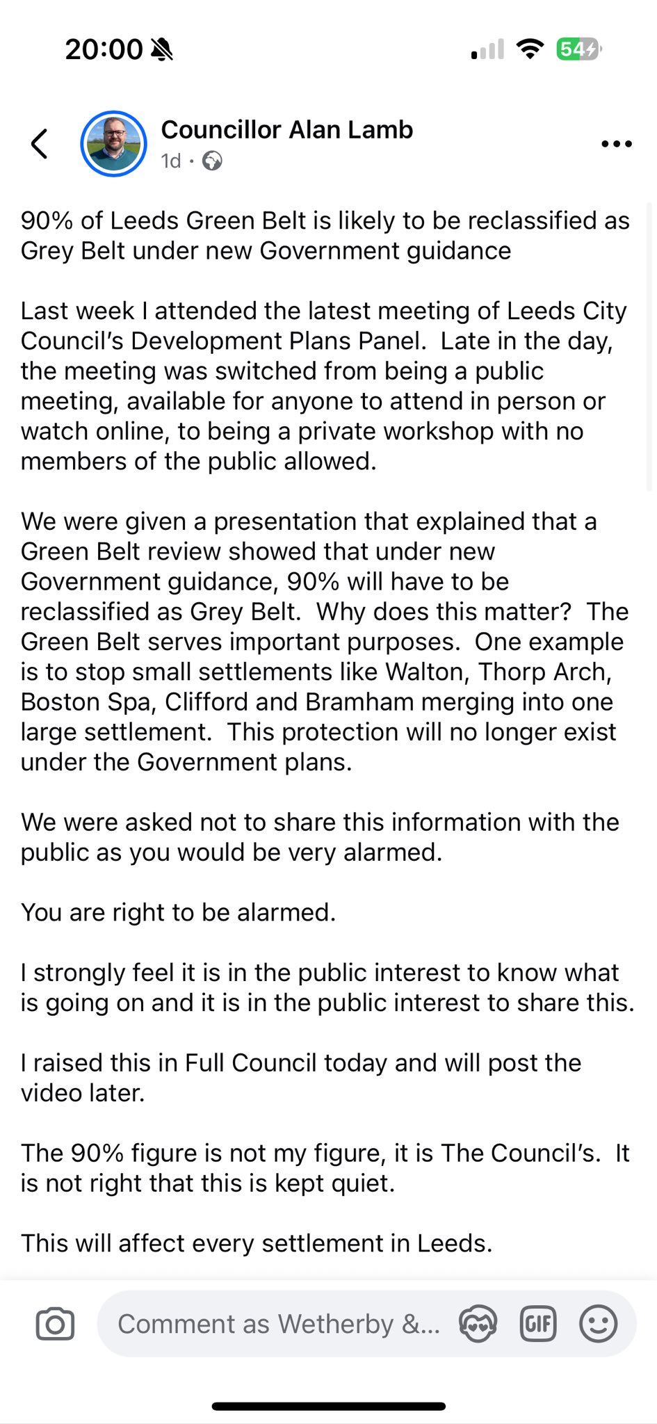 Alex Riddell - It’s important that local councillors don’t... | Facebook