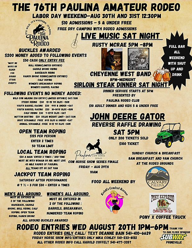 The Real Paulina Amateur Rodeo Page | Paulina OR