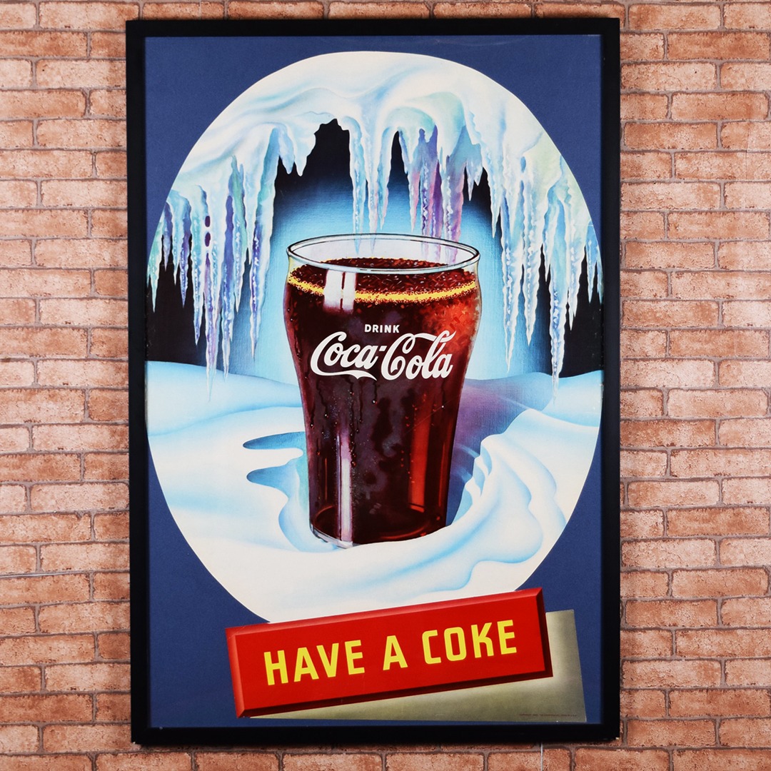 Studebaker's - 🌟1953 Coca Cola Have A Coke Cardboard Sign Framed Artic ...