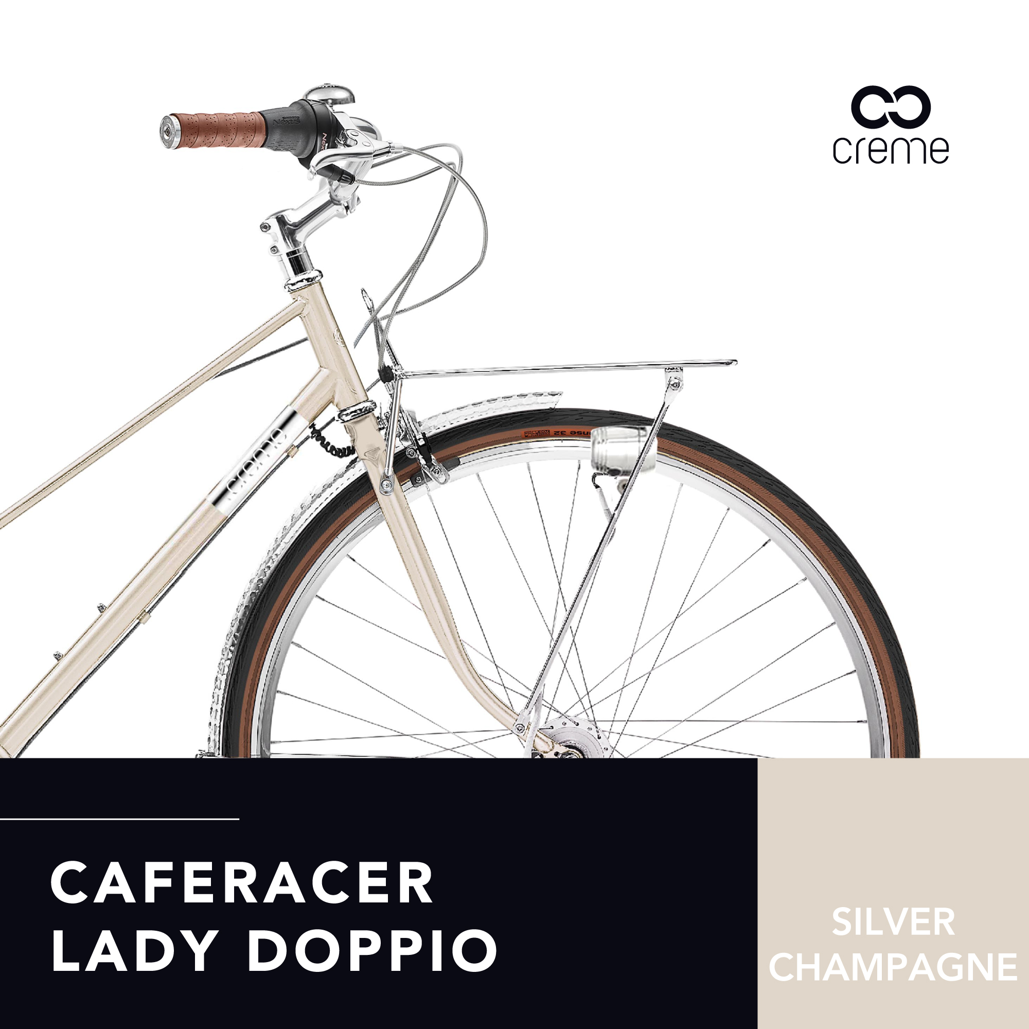 The Caferacer Lady Doppio bike features a lightweight welded