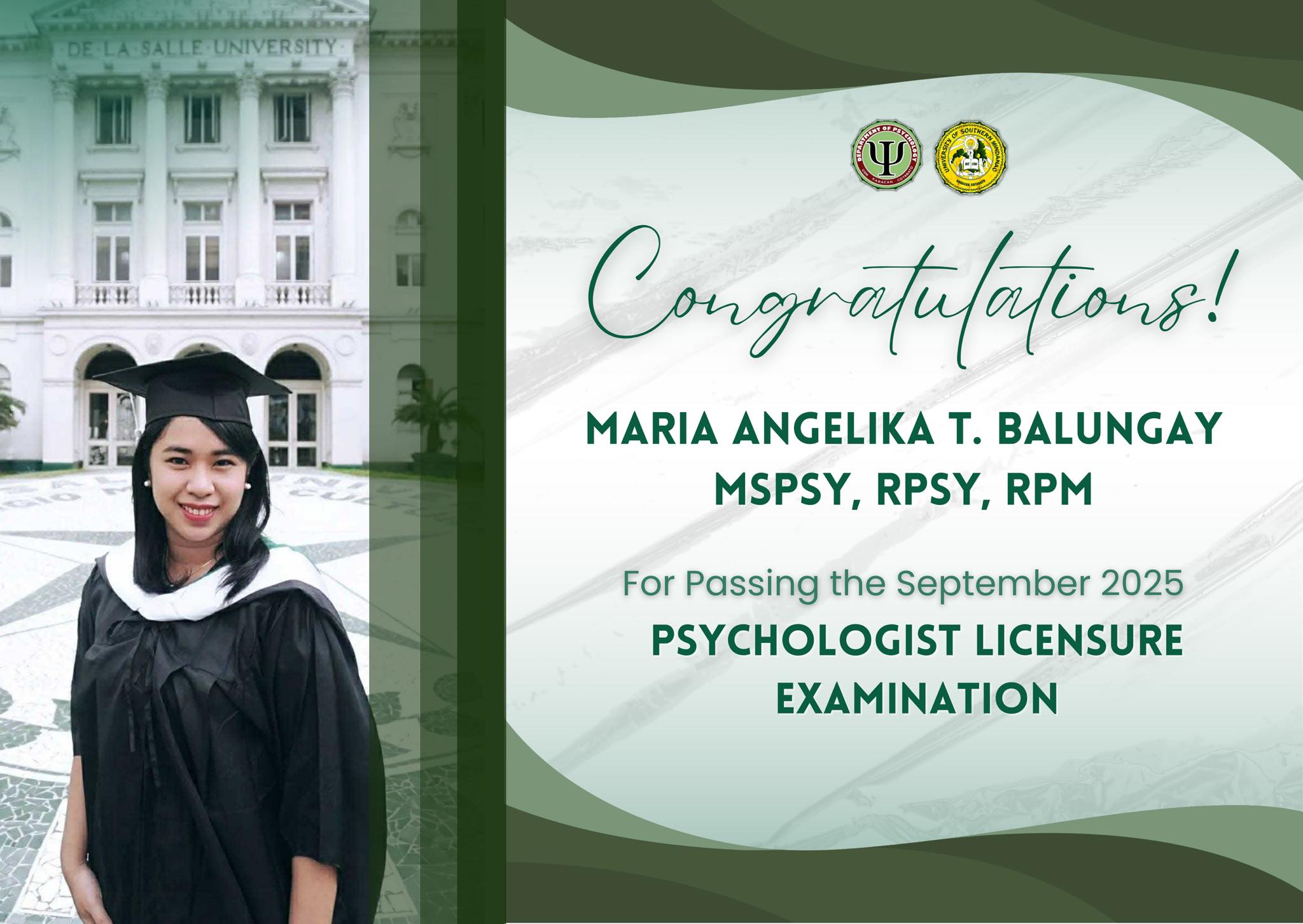 USM - The Department of Psychology proudly congratulates 𝗠𝗮𝗿𝗶𝗮 𝗔𝗻𝗴𝗲𝗹𝗶𝗸𝗮 ...