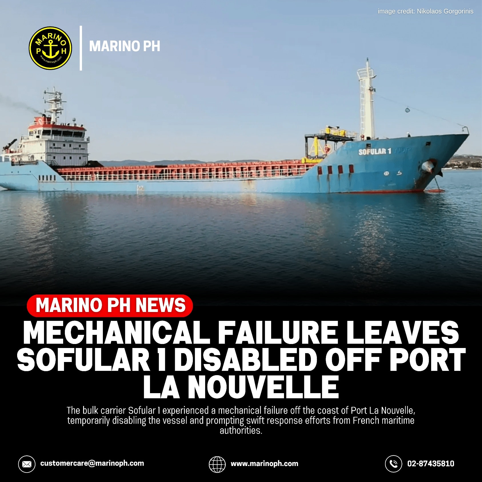 Marino - Mechanical Failure Leaves Sofular 1 Disabled Off Port La ...