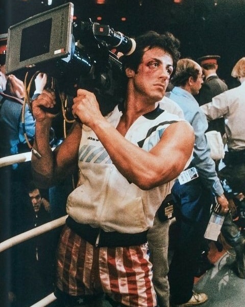 Back - Sylvester Stallone on the set of Rocky IV (1985) | Facebook
