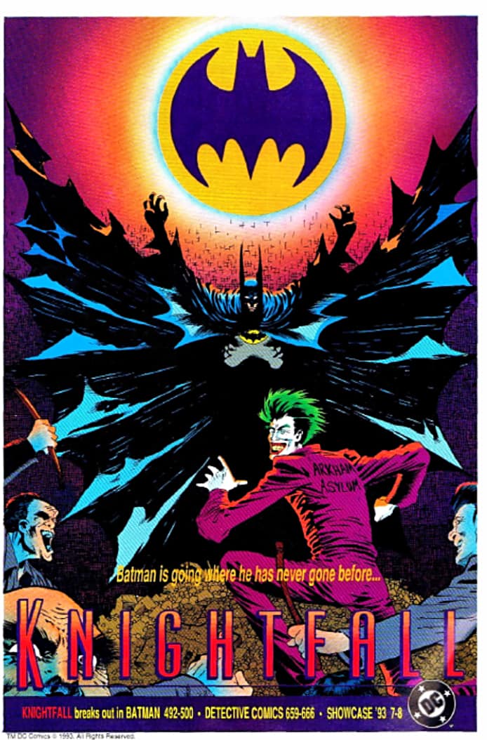 History - 📰: DC house ad for ‘Batman: Knightfall’, illustrated by ...