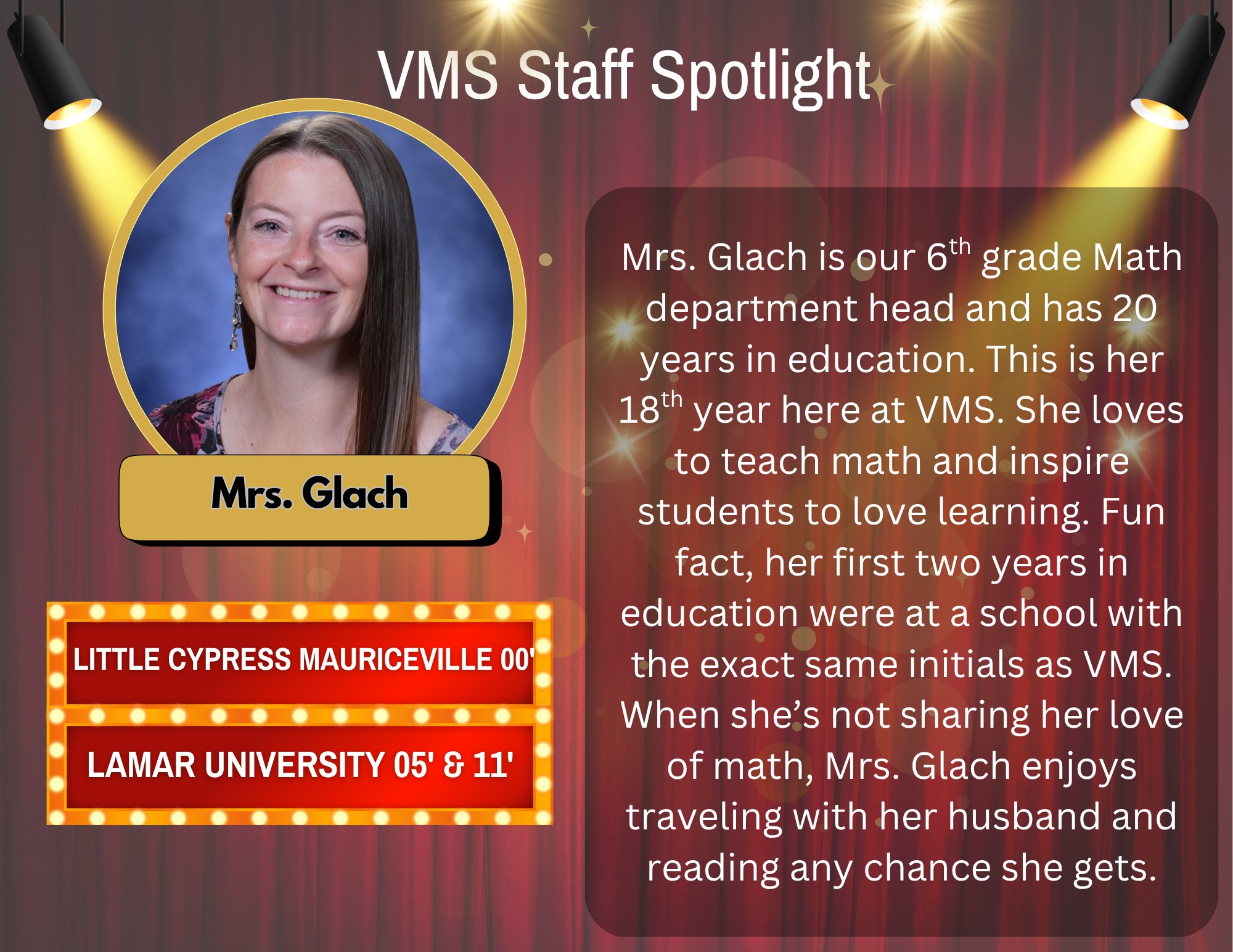 Vidor - Staff Spotlight! ️ Meet our amazing 6th Grade Math Department ...