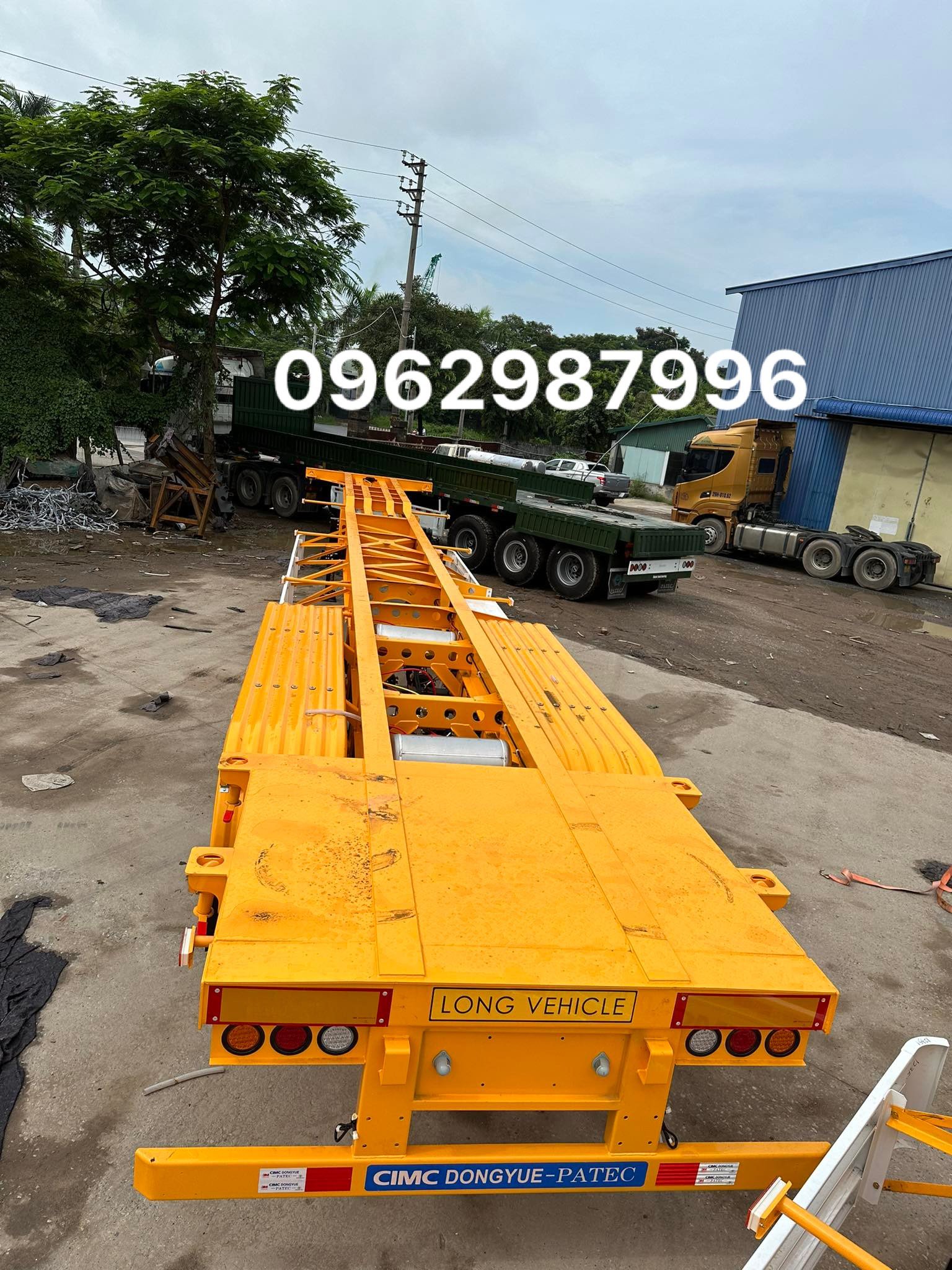 Hội mua bán container cũ | Cont rào dài 16,5m gác cổ cò CIMC 15,1m tải ...