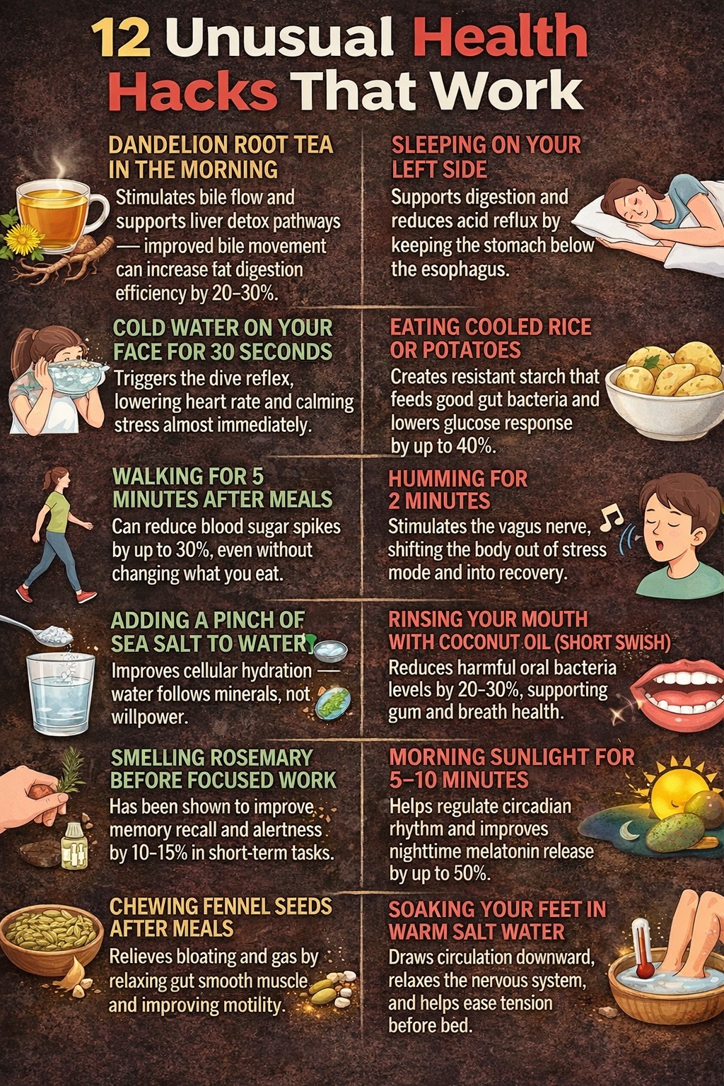 Exercise - 12 Unusual Health Hacks That Work👇 Ever feel like tiny ...