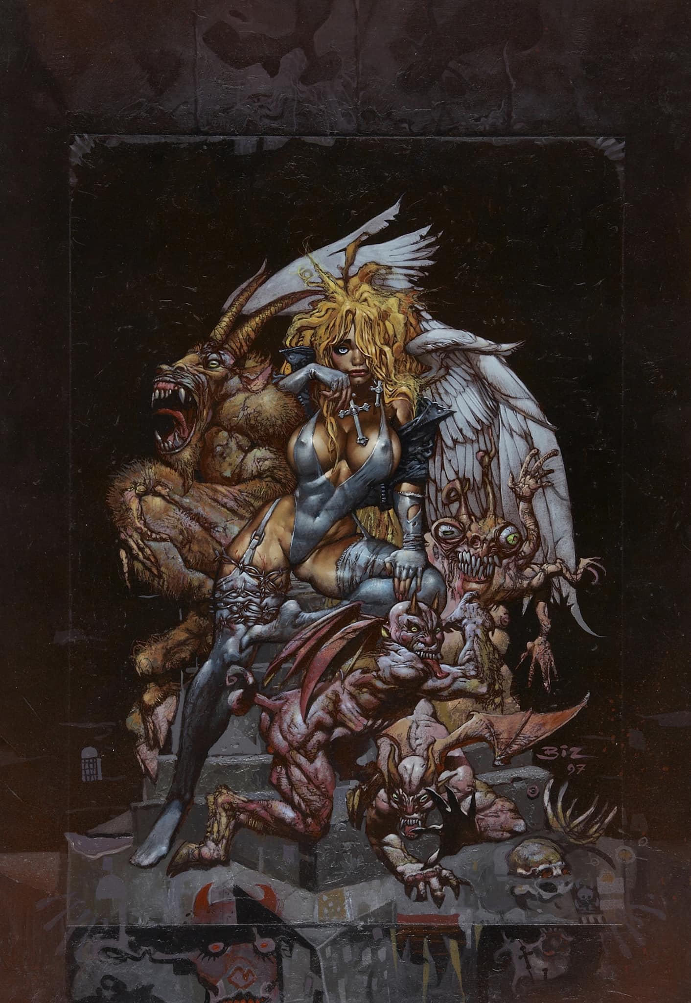 Simon Bisley's rendition of Julie Strain as FAKK 2 as seen in