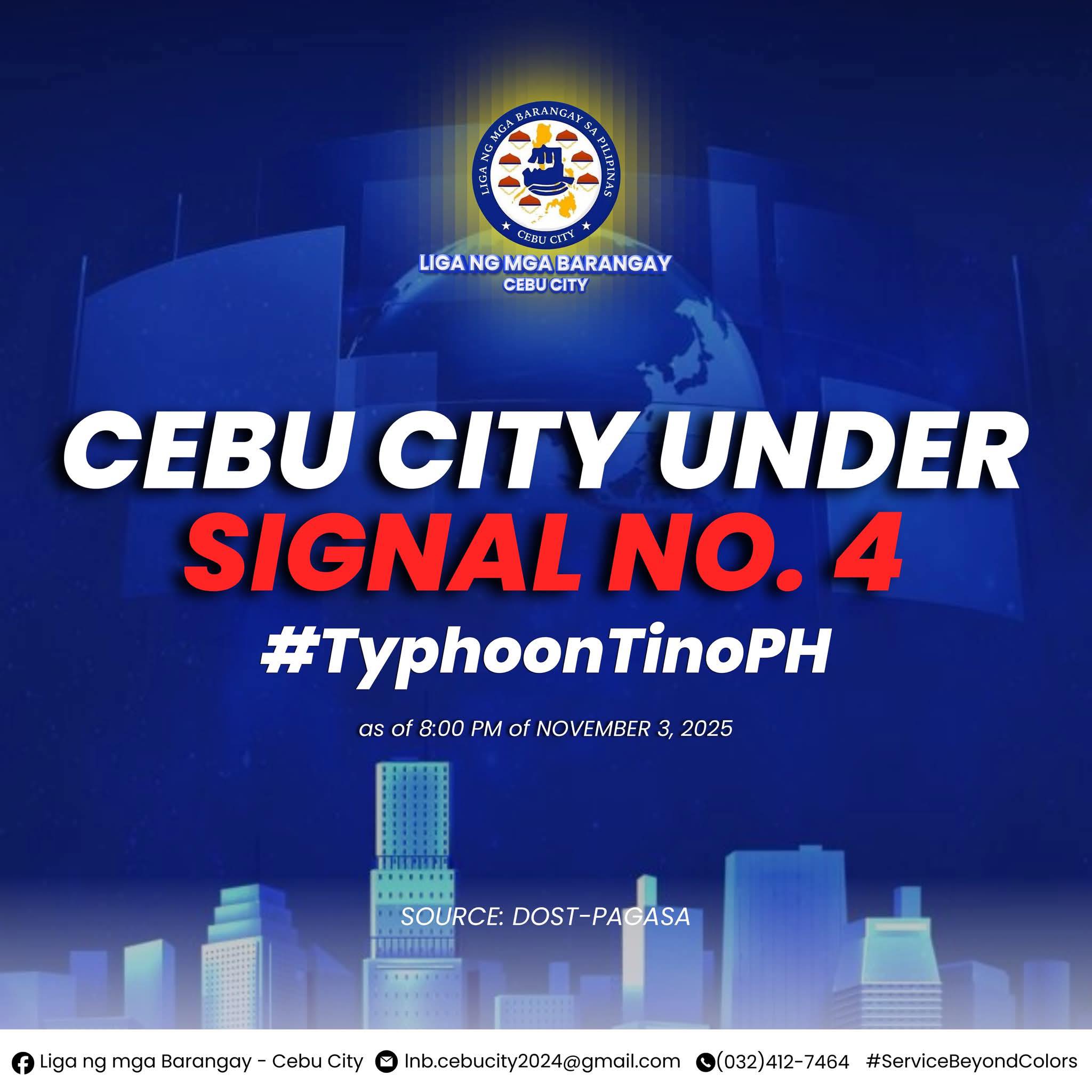 Liga - ⚠️ CEBU CITY UNDER SIGNAL NO. 4 ⚠️ As #TinoPH is now categorized ...