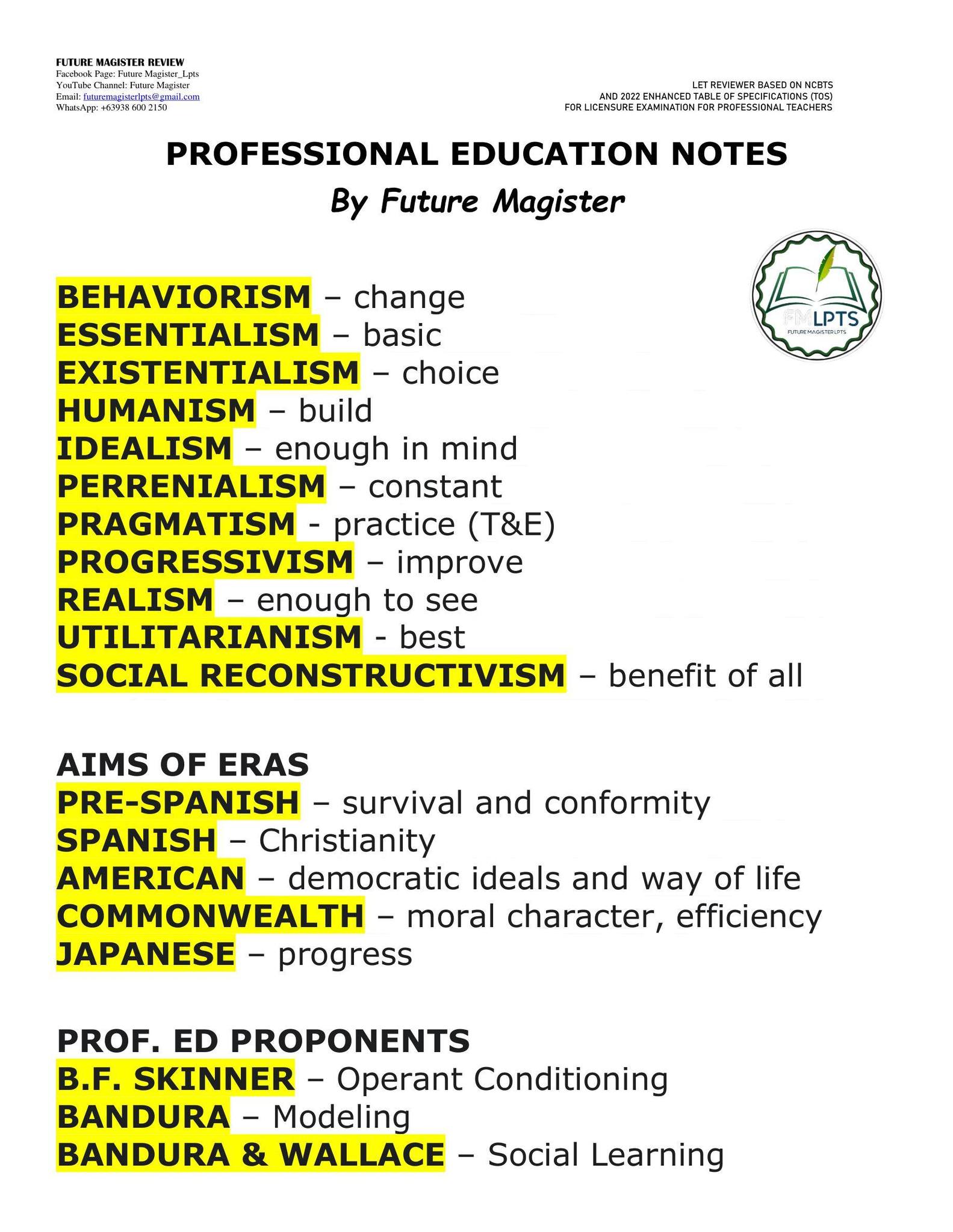 PROFESSIONAL EDUCATION NOTES... - Future Magister_Lpts | Facebook