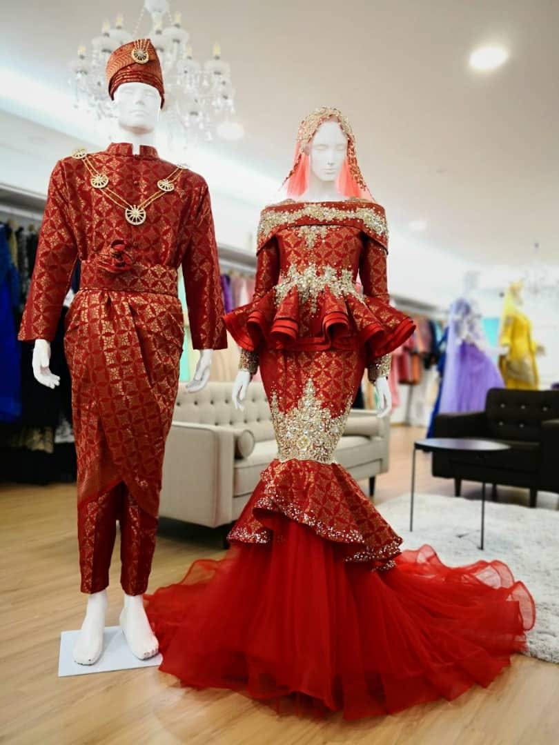 Ready Stock New Collection Merah Songket Pengantin Facebook