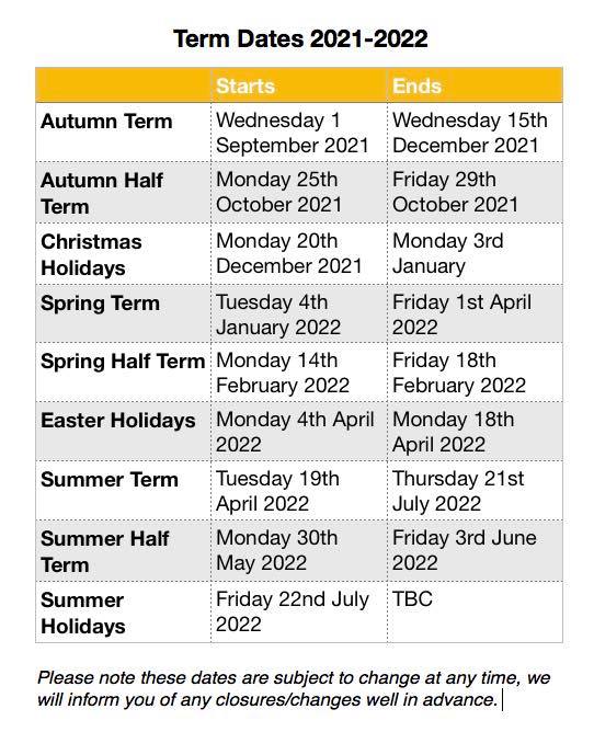 Here are the term dates for... - The Spring Montessori | Facebook