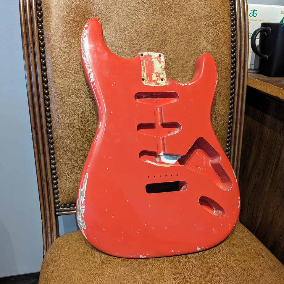 1962 Fender Stratocaster restoration with original Fiesta Red finish