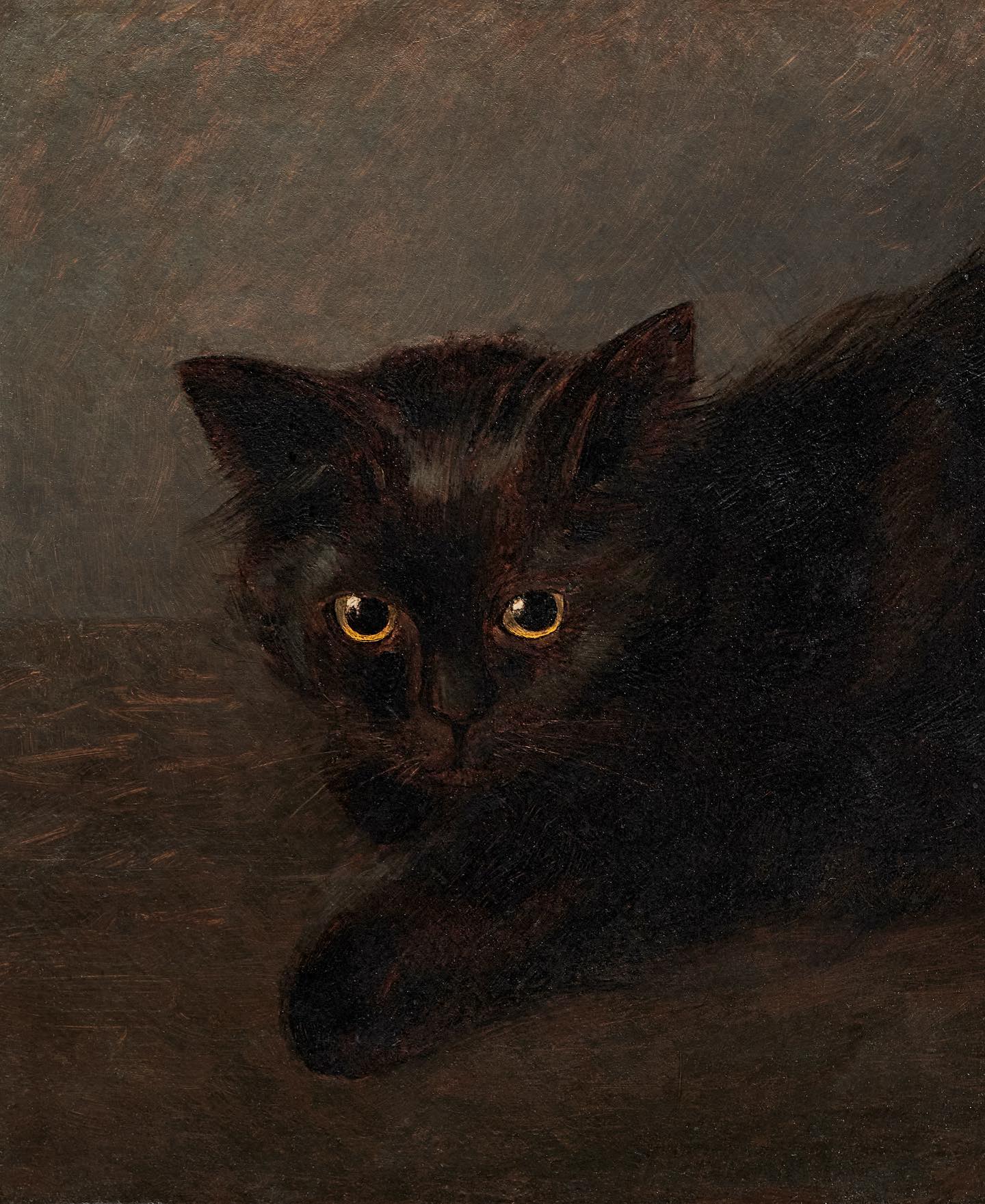 Frederic Edwin Church's 1883 oil painting of a black cat