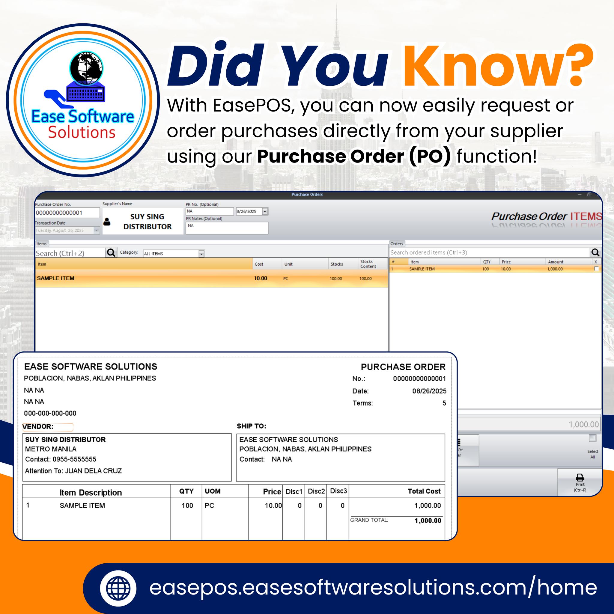 Ease - 🛒📦 Did you know? With EasePOS, you can now easily request or ...