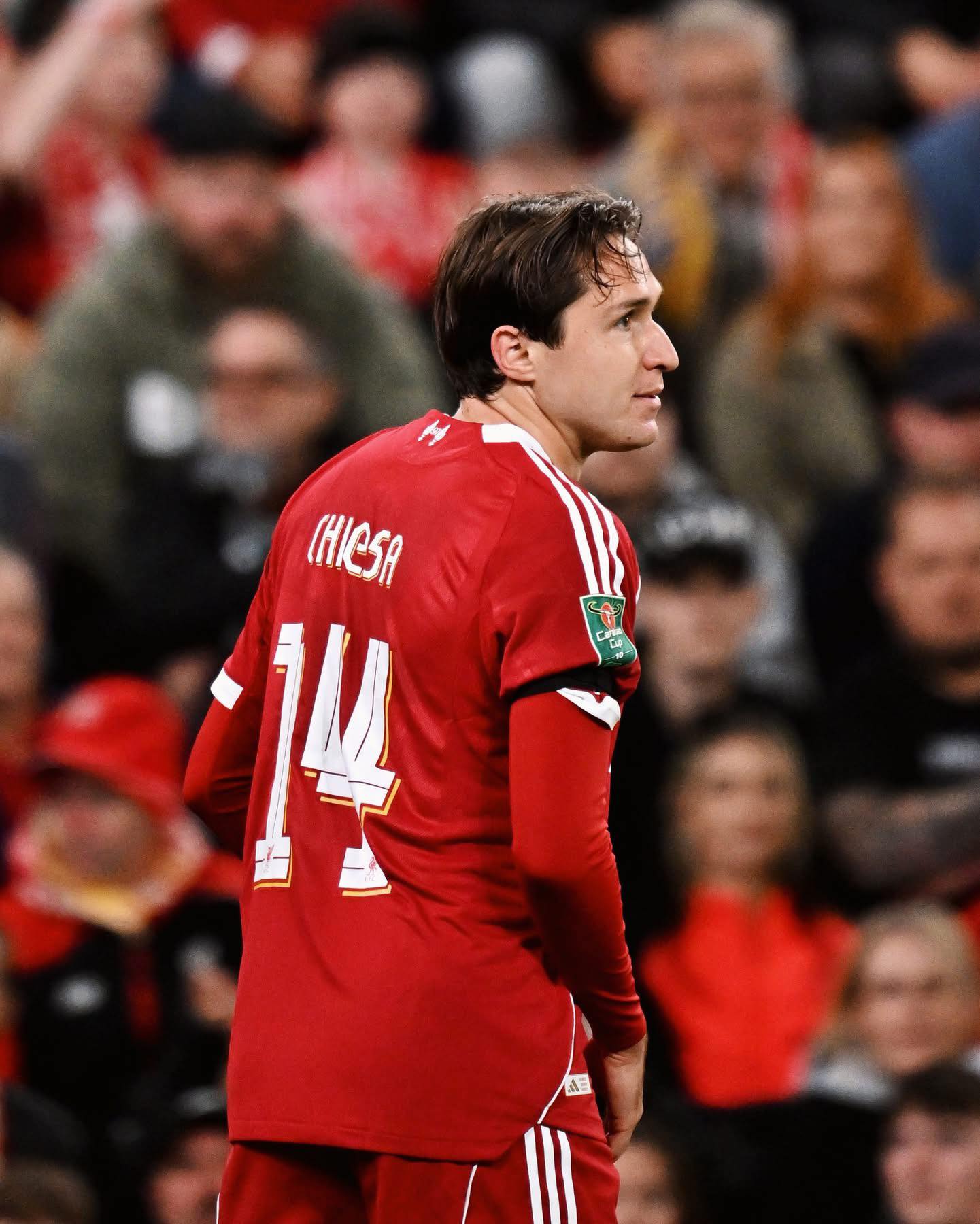 Federico Chiesa will wear the number 14 shirt for Liverpool. (📸 @LFC)