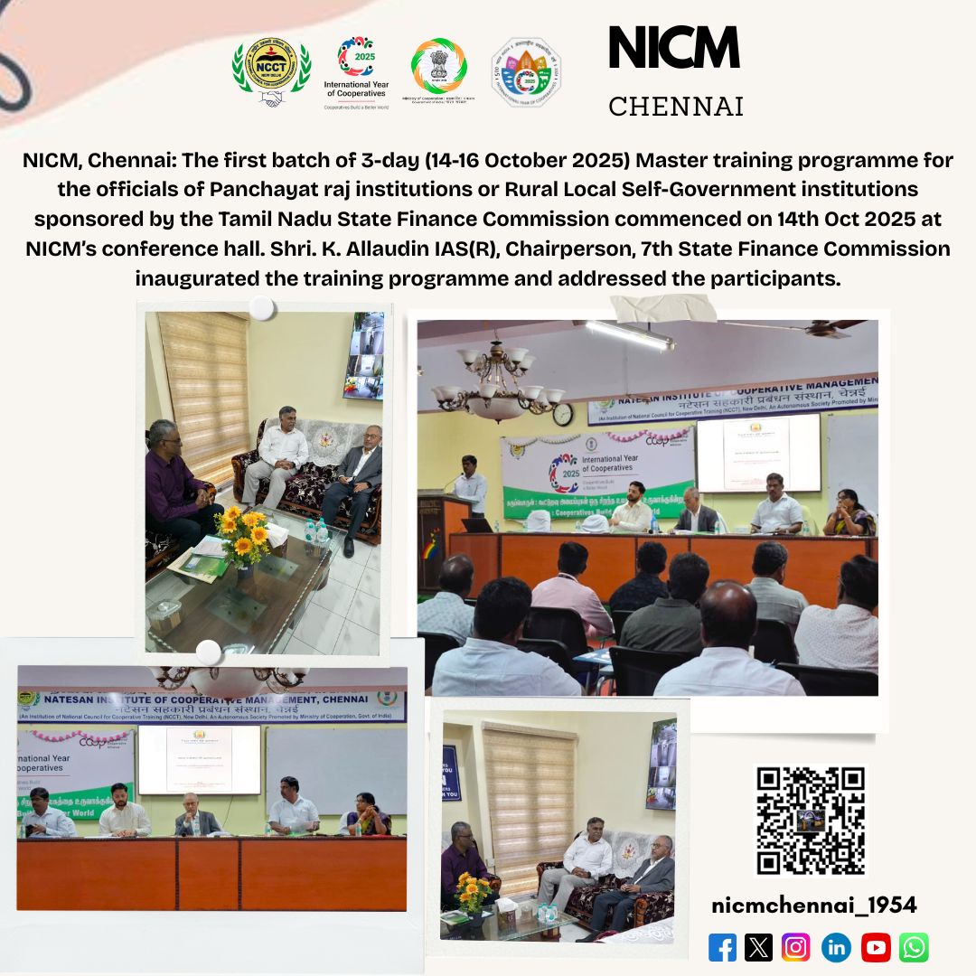 Natesan - NICM, Chennai: The first batch of 3-day (14-16 October 2025 ...