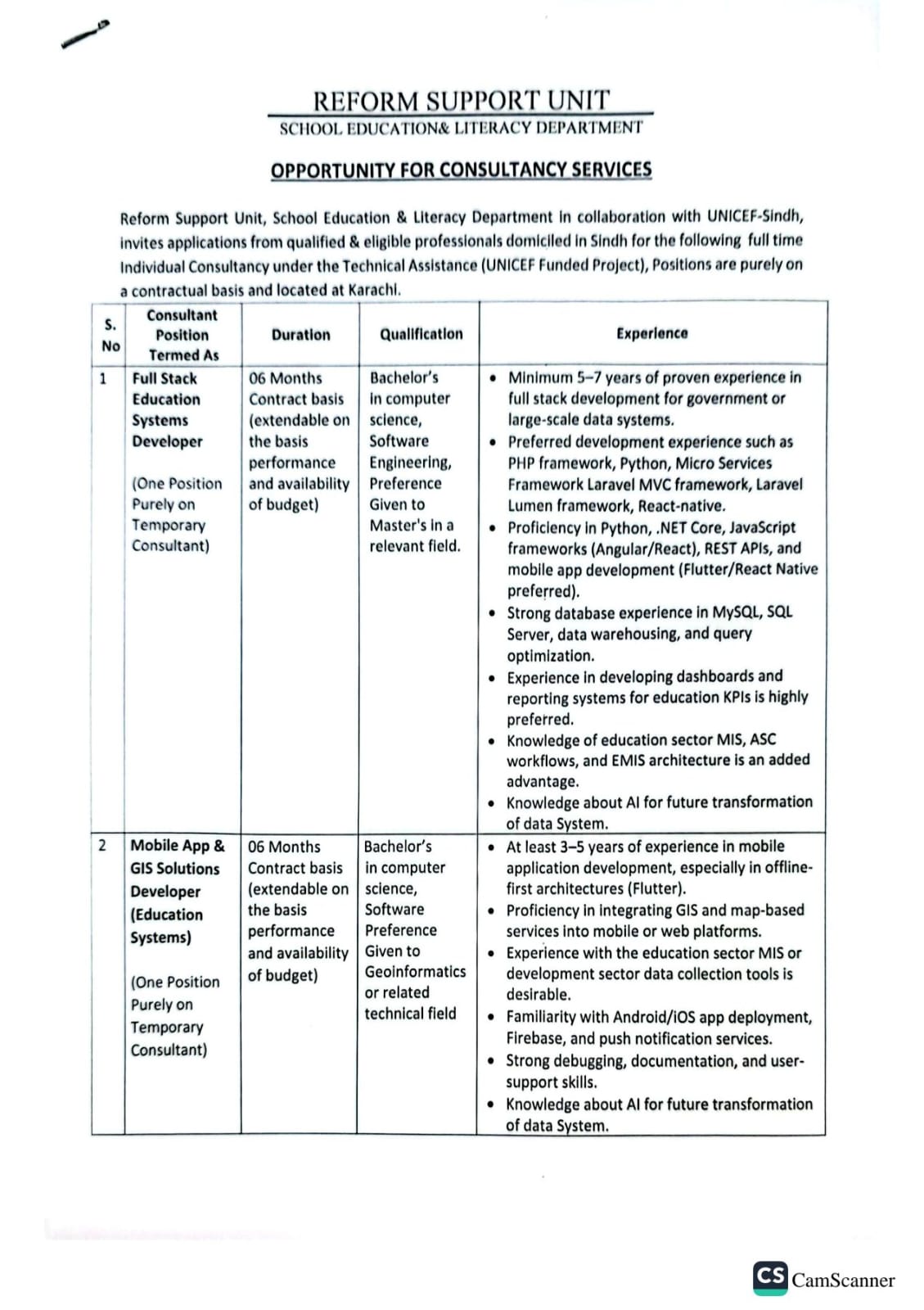 Reform Support Unit, SELD Sindh | Facebook