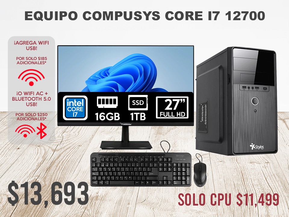 Compusistemas - 🔥🖥⌨️🖱 EQUIPO COMPUSYS CORE I7 12700🔥🖥⌨️🖱 PROCESADOR ...