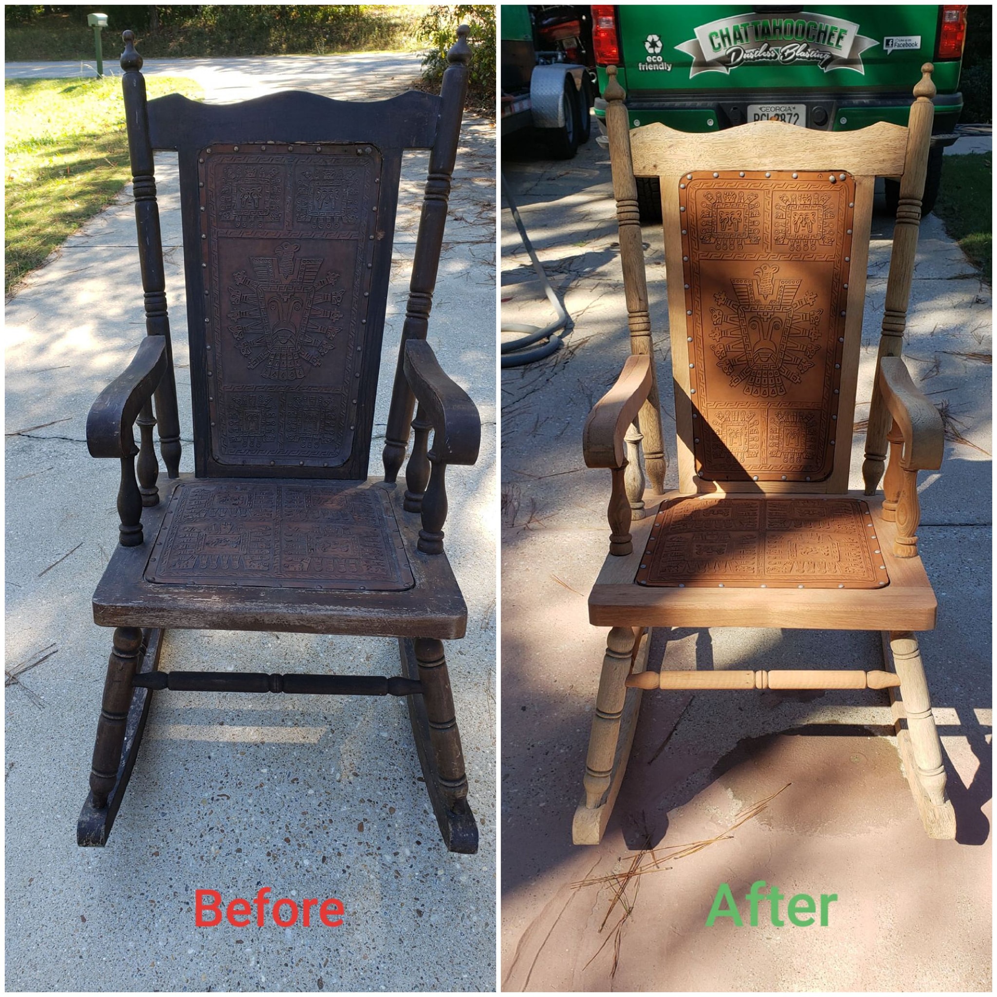 Very old rocking chair with... - Chattahoochee Blasting LLC