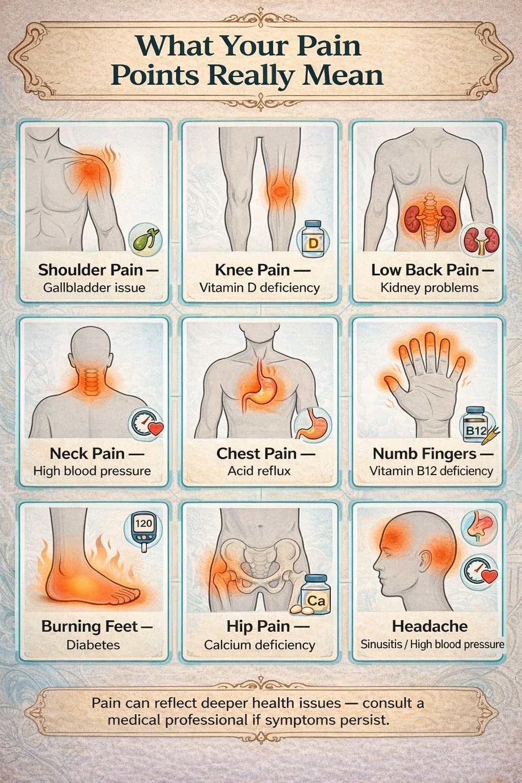 Exercise - What Your Pain Points Really Mean 📍😣 Your body has a way of ...