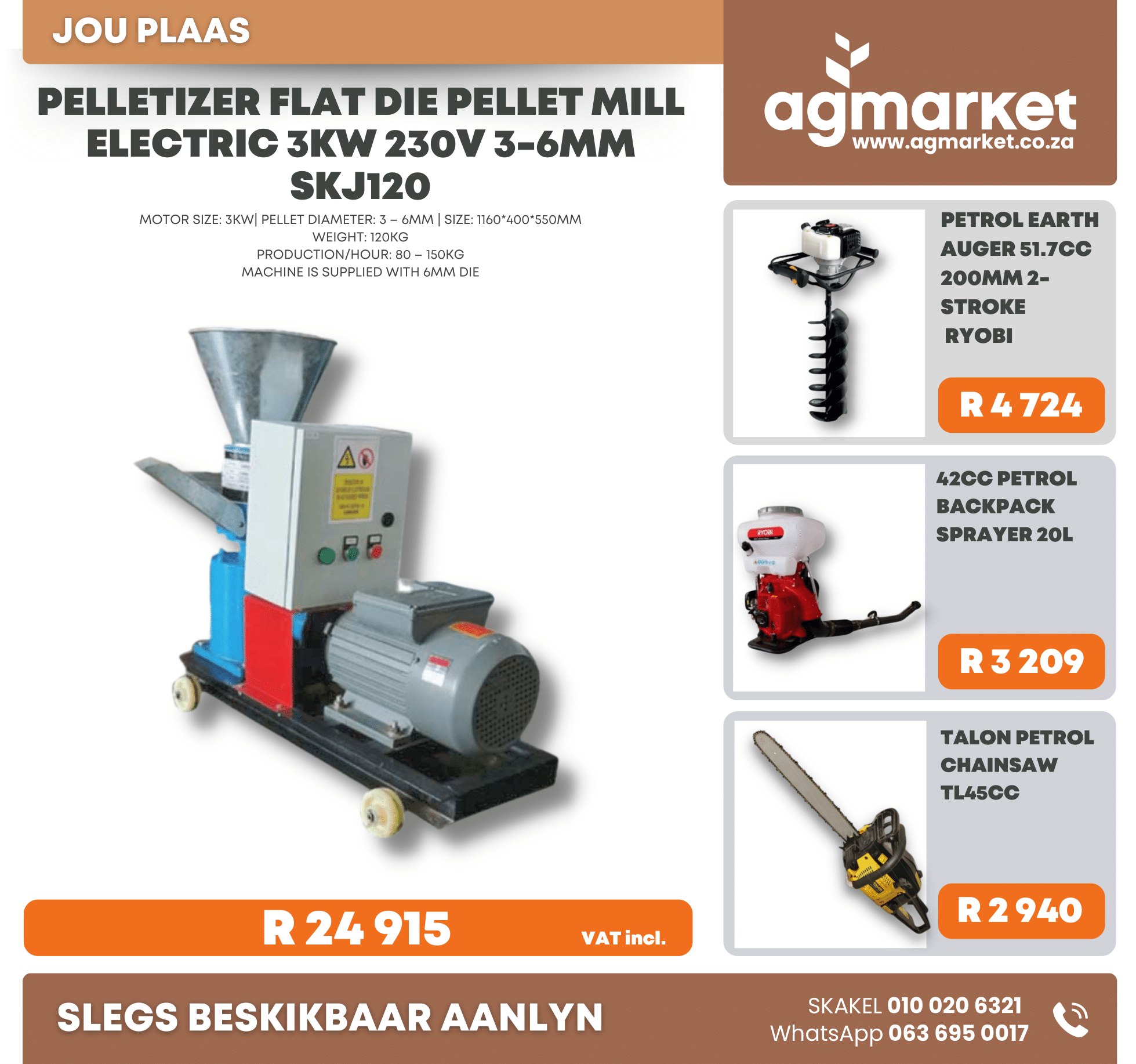 AgMarket - PELLETIZERS: Kry die enkelfase 3KW elektriese pelletiseerder ...