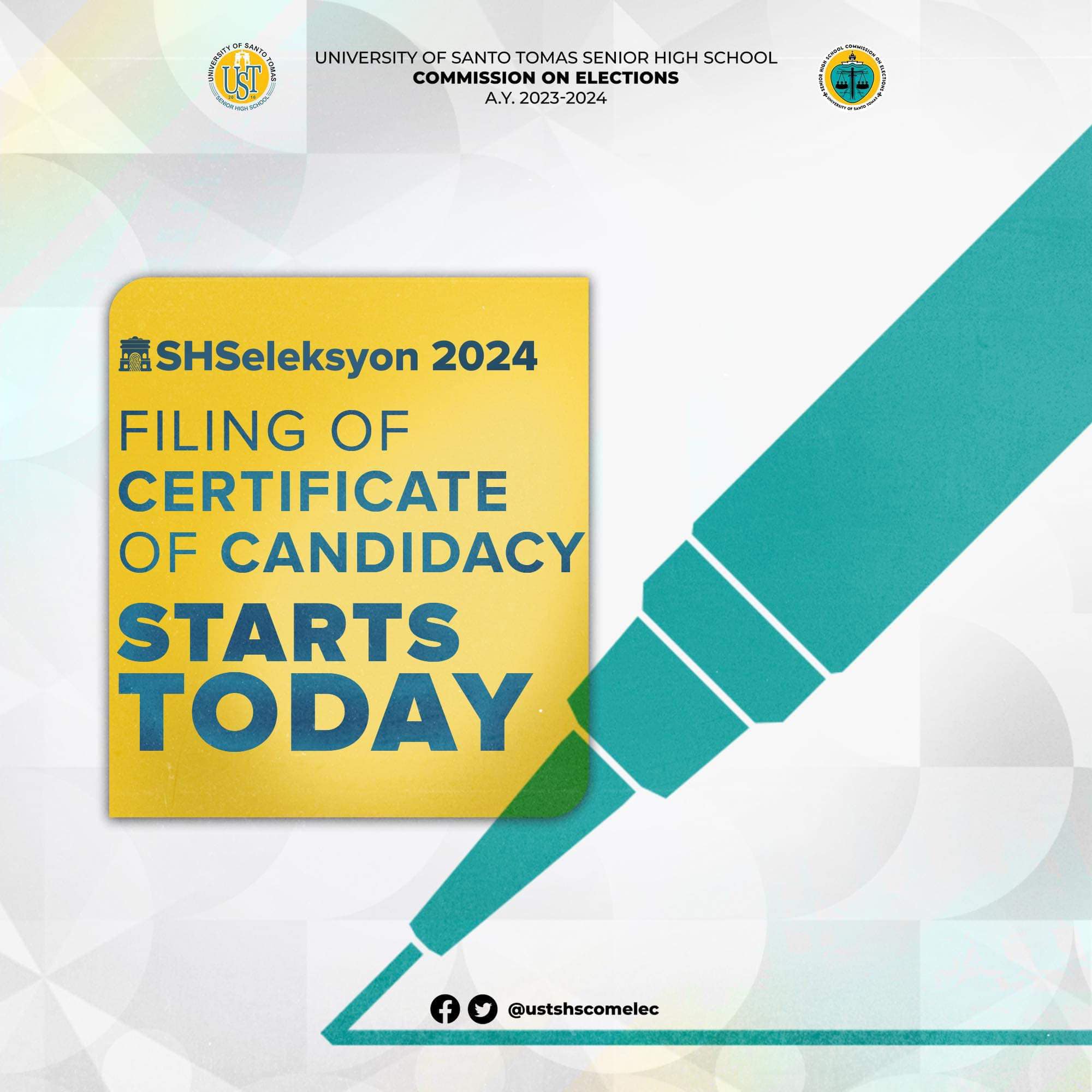 Filing starts today!🗳️... - UST SHS Commission on Elections