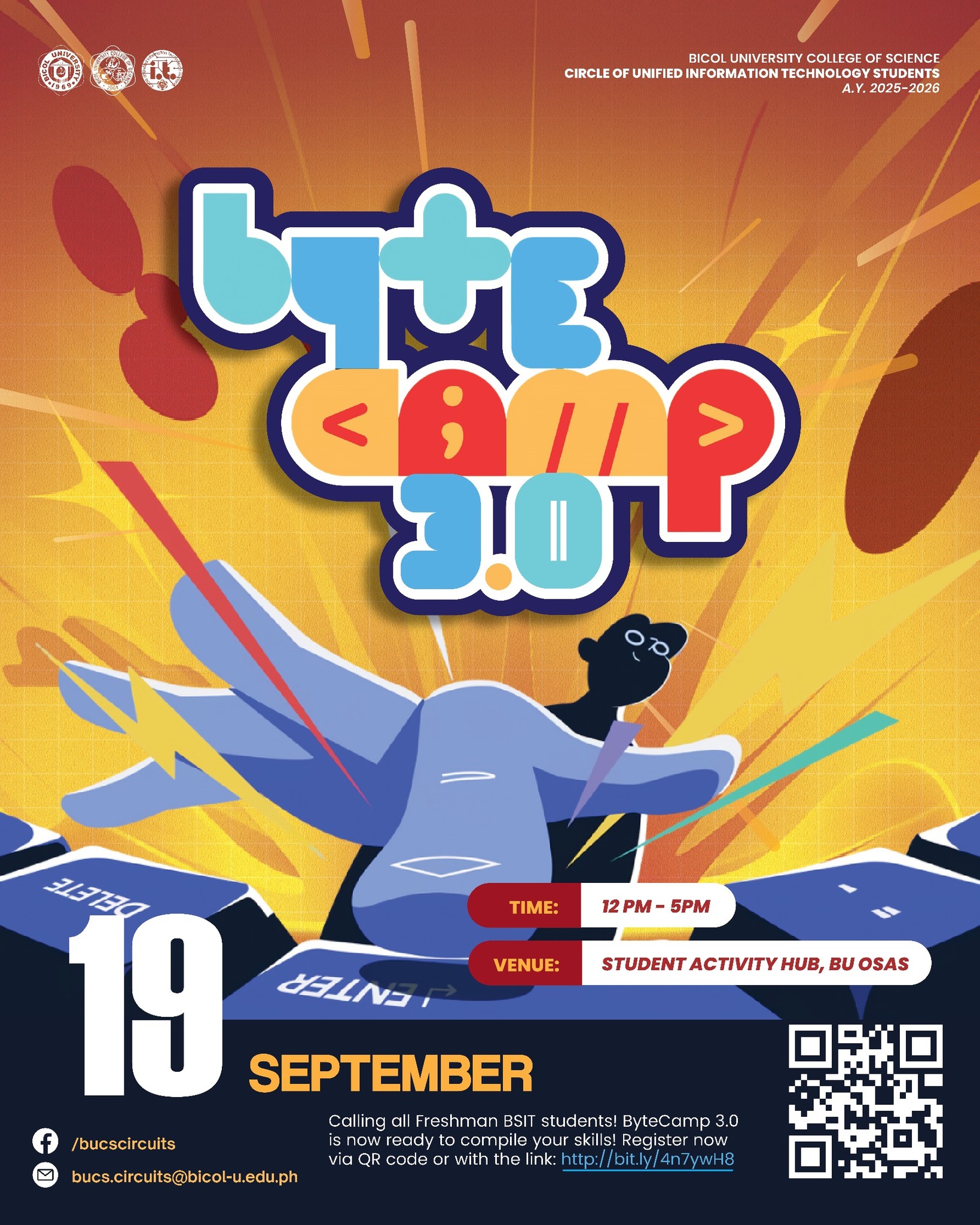 𝐂 𝐘𝐨𝐮 𝐚𝐭 𝐁𝐲𝐭𝐞𝐂𝐚𝐦𝐩 𝟑.𝟎! 👀💻 Freshies, it’s time to compile your skills ...
