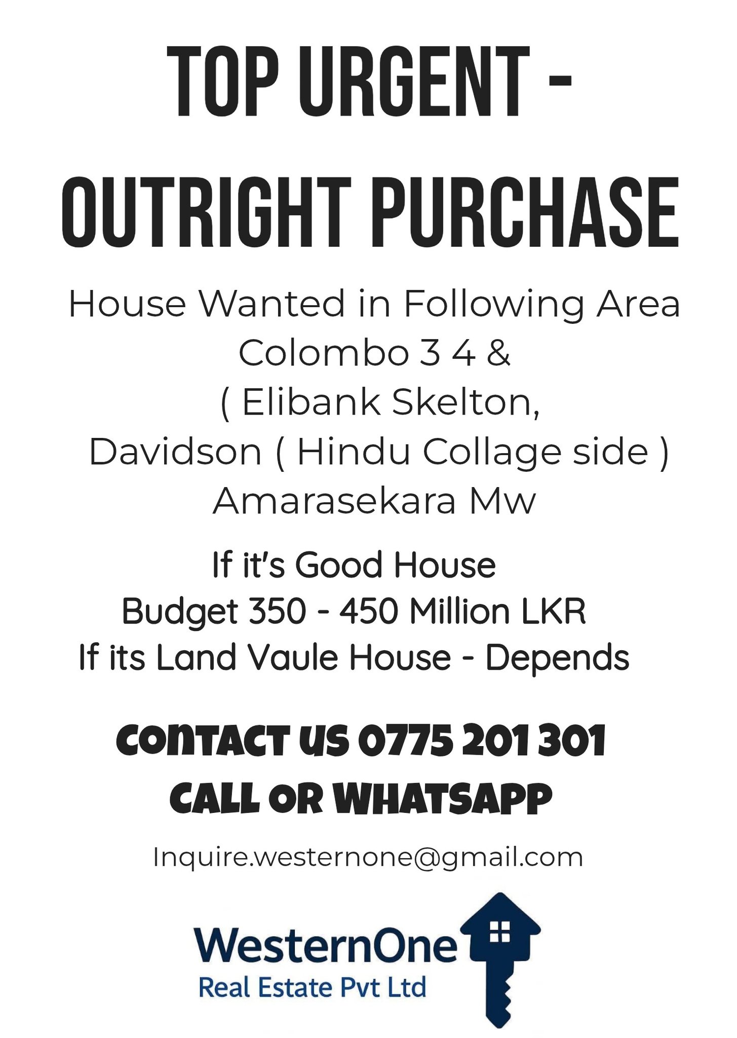 Western One Real Estate PVT LTD | Colombo