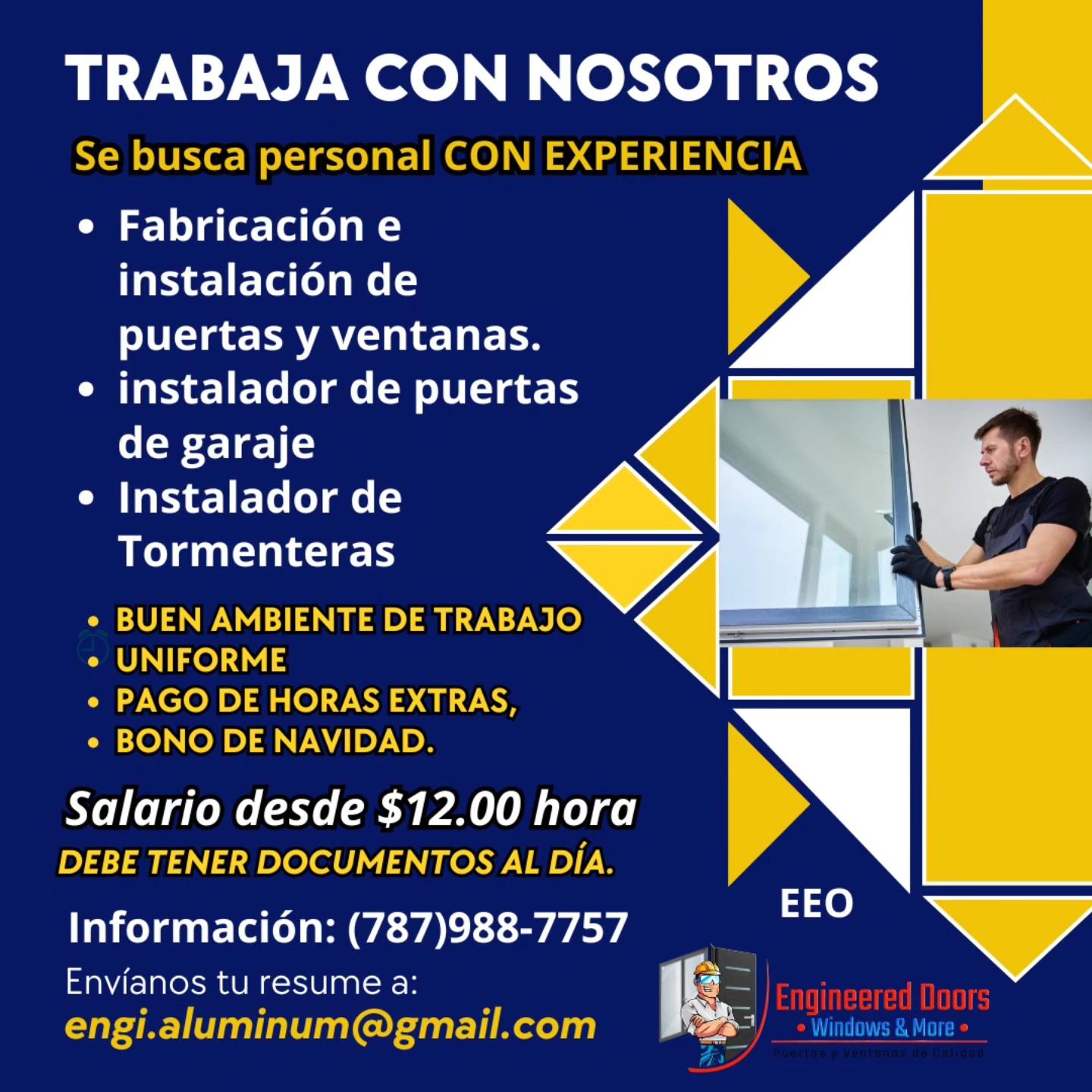 Engineered - 📣 ¡Estamos Contratando! – Engineered Doors Windows & More ...