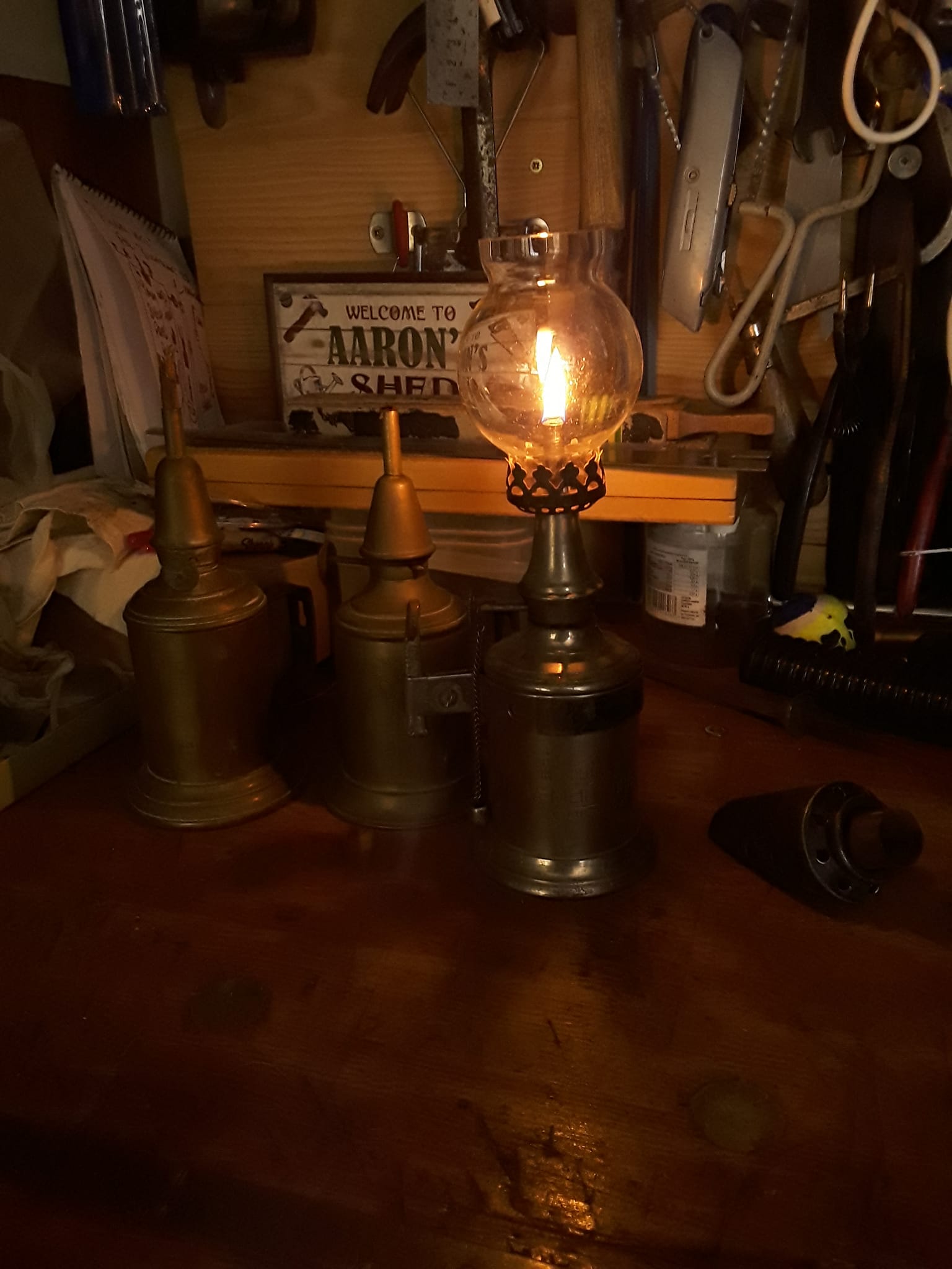 Turbine vents repurposed as a lamp shade