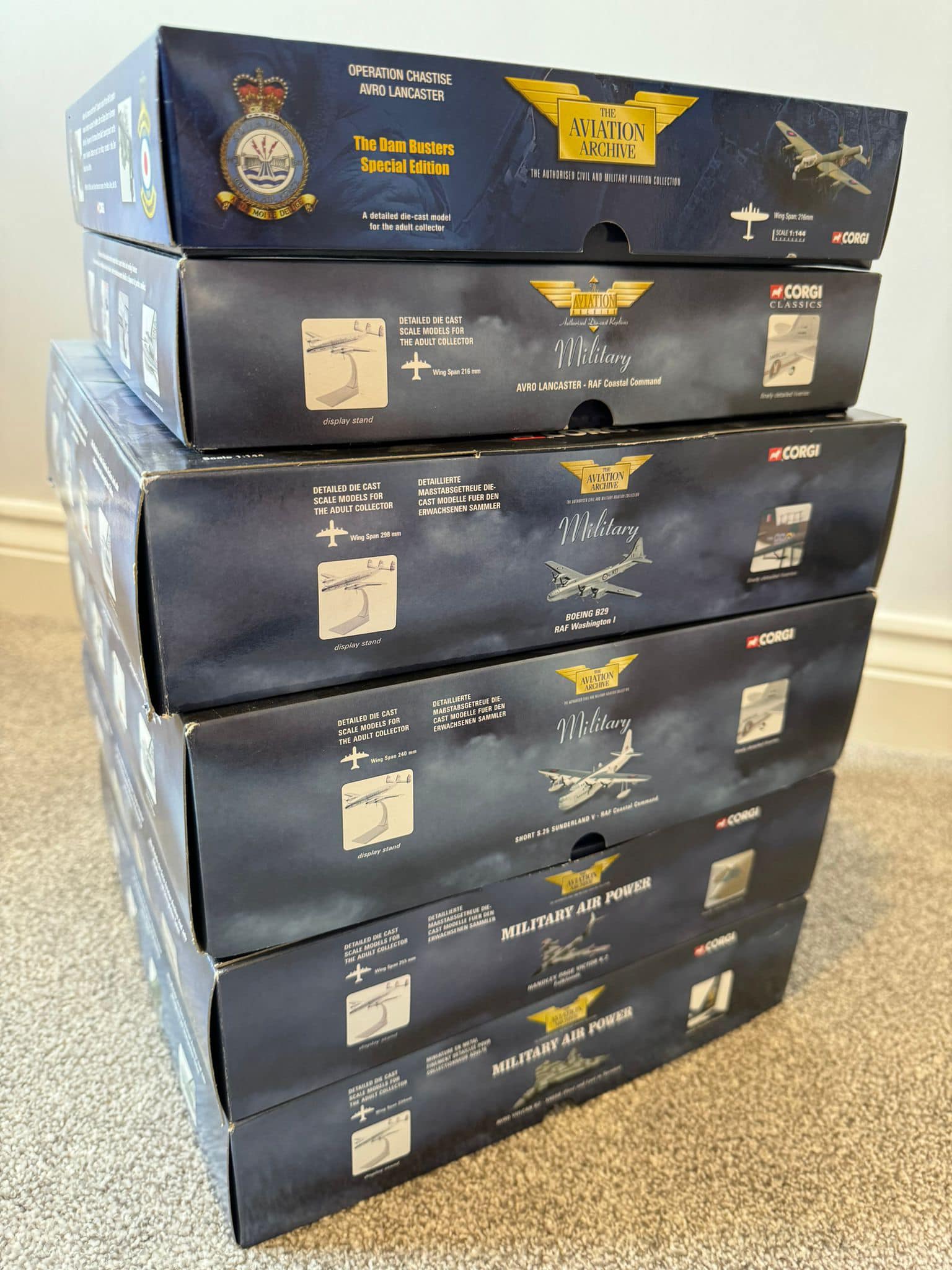 Diecast aviation models for sale from various brands