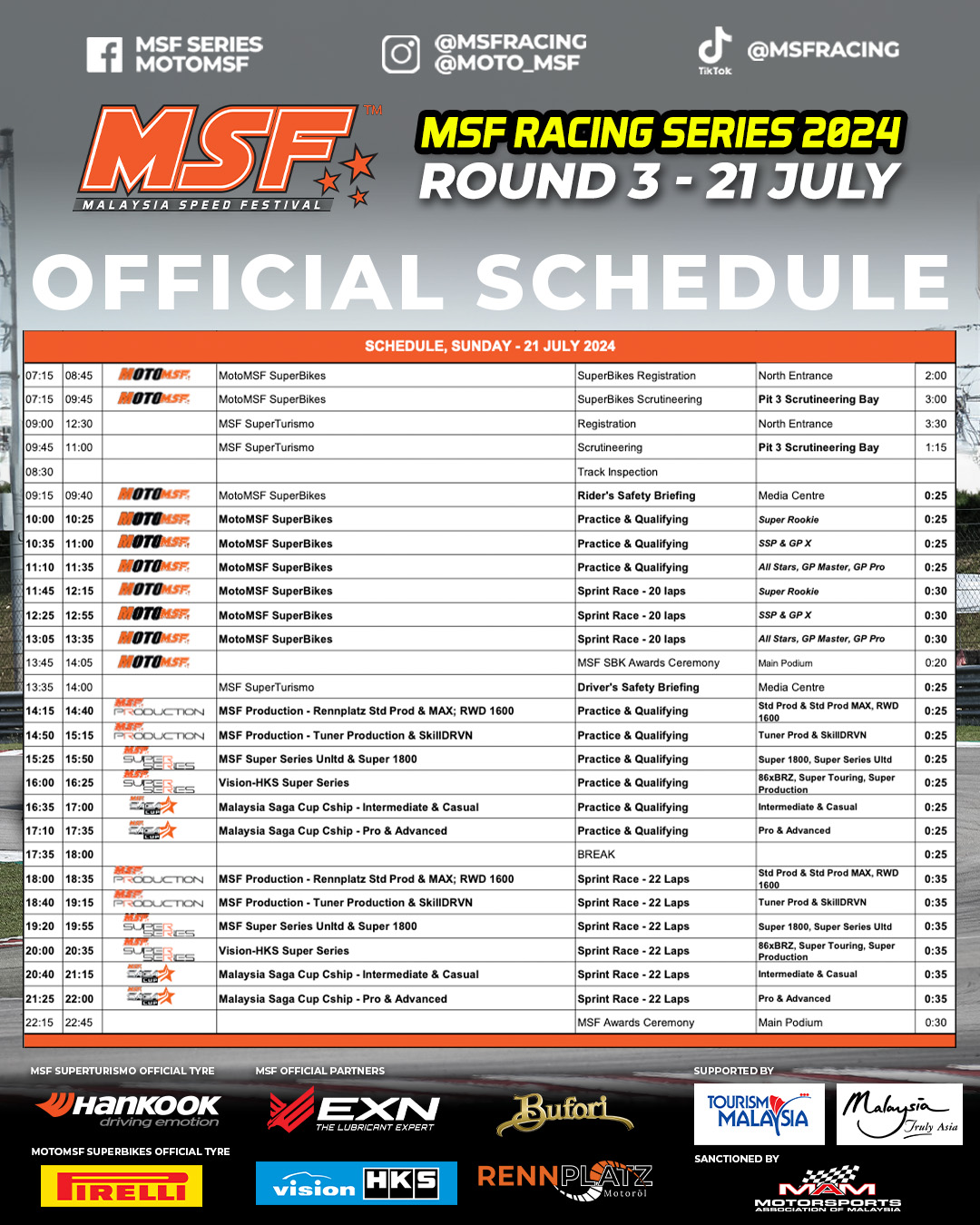 MSF - OFFICIAL SCHEDULE | MSF RACING SERIES 2024 — ROUND 3 The battle ...